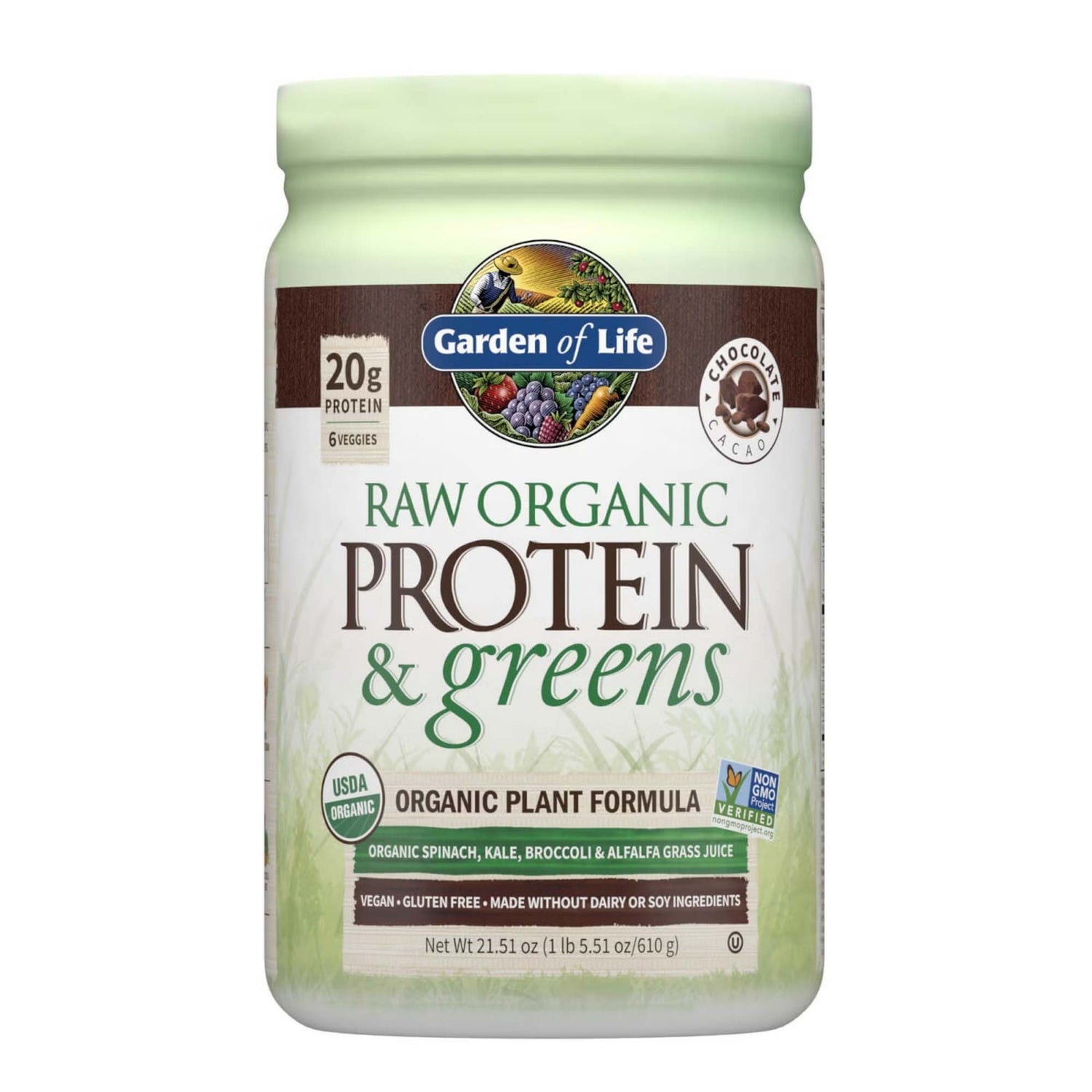 Garden of Life Raw Organic Chocolate Protein and Greens - 610g