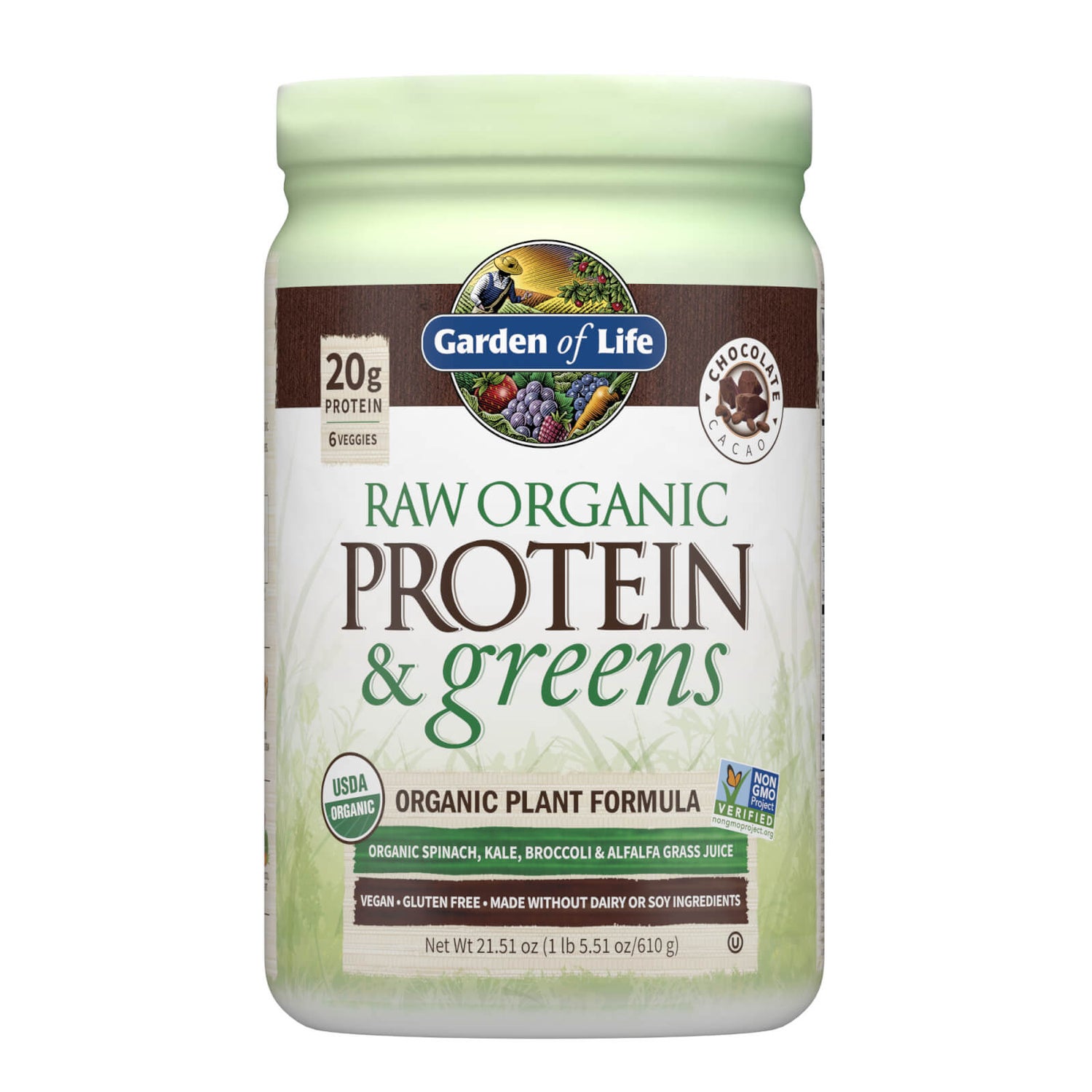 Raw Organic Shake Protéines et Superfood - Chocolat - 610g