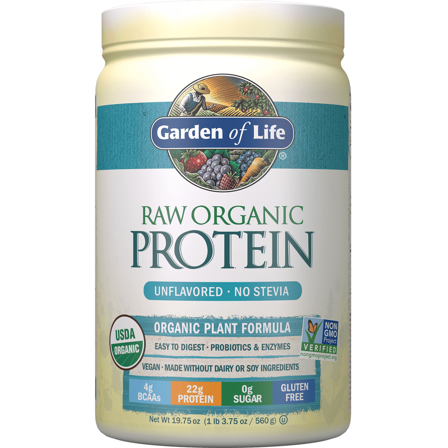 RAW Organic Протеин - Без вкуса - 560 г