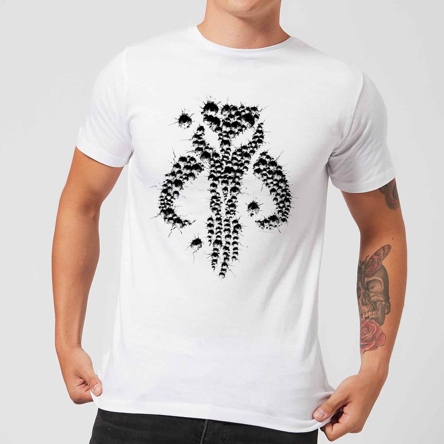 The Mandalorian Blaster Skull t shirt Wit