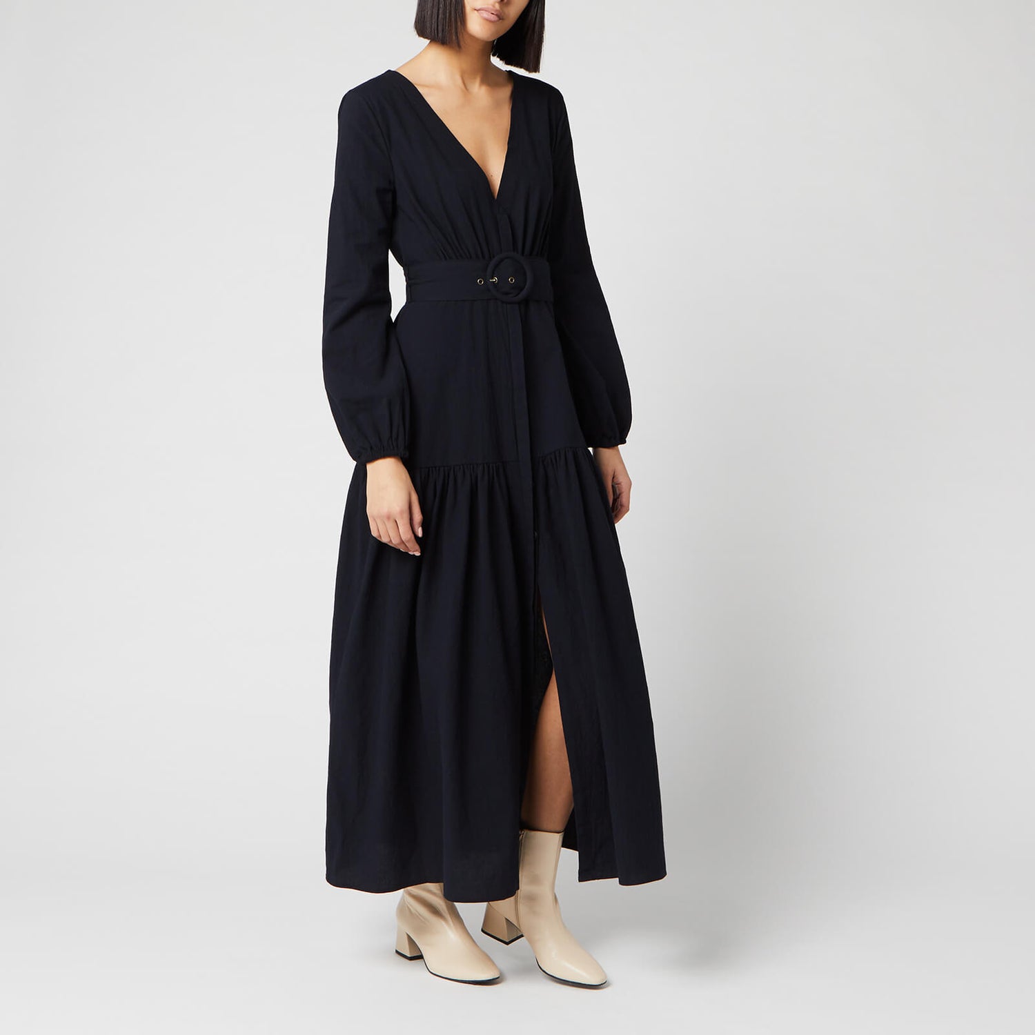 Free people black wrap dress clearance