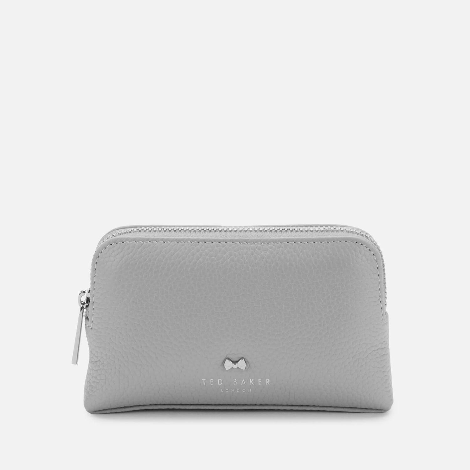 Ted Baker Women s Panse Leather Bow Stud Mini Make Up Bag Light Grey