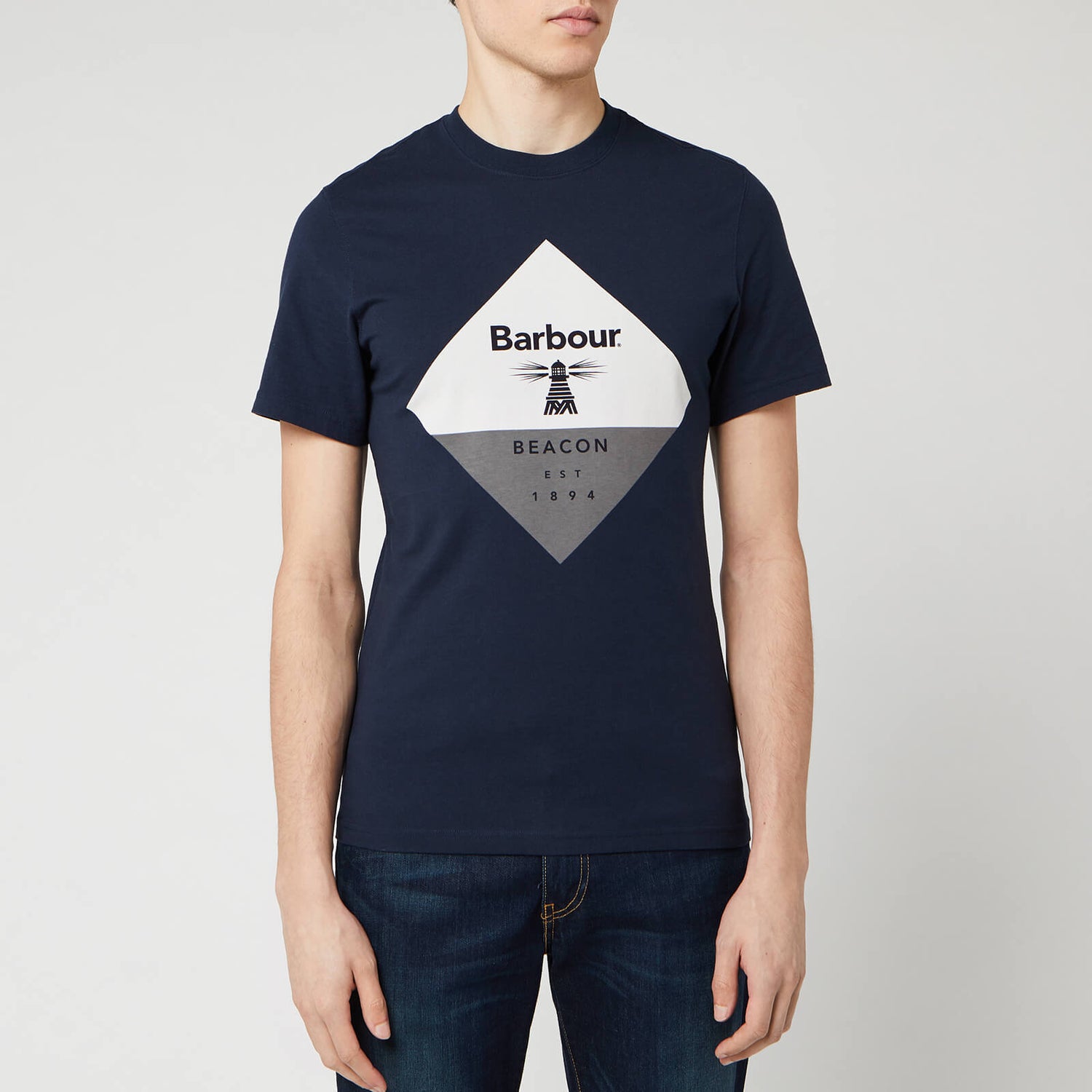Barbour Beacon Men's Diamond T-Shirt - Navy - S