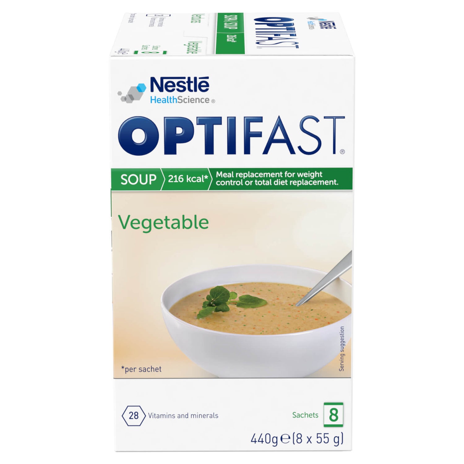 OPTIFAST Soup - Vegetable - 1 Week Supply - 1 Box (8 Sachets)