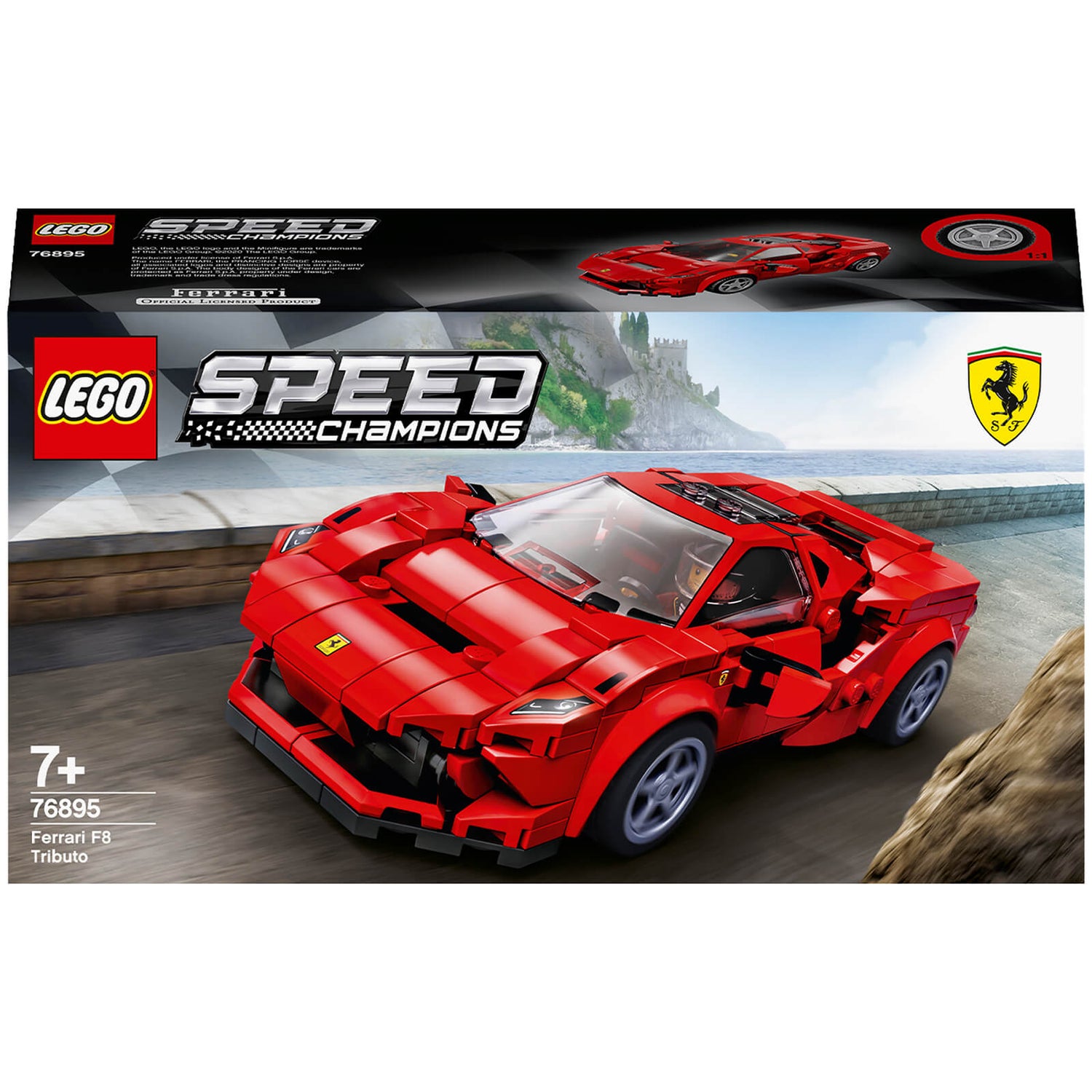  LEGO Speed Champions 76895 Ferrari F8 Tributo Toy Cars for  Kids, Building Kit Featuring Minifigure (275 Pieces) : Toys & Games