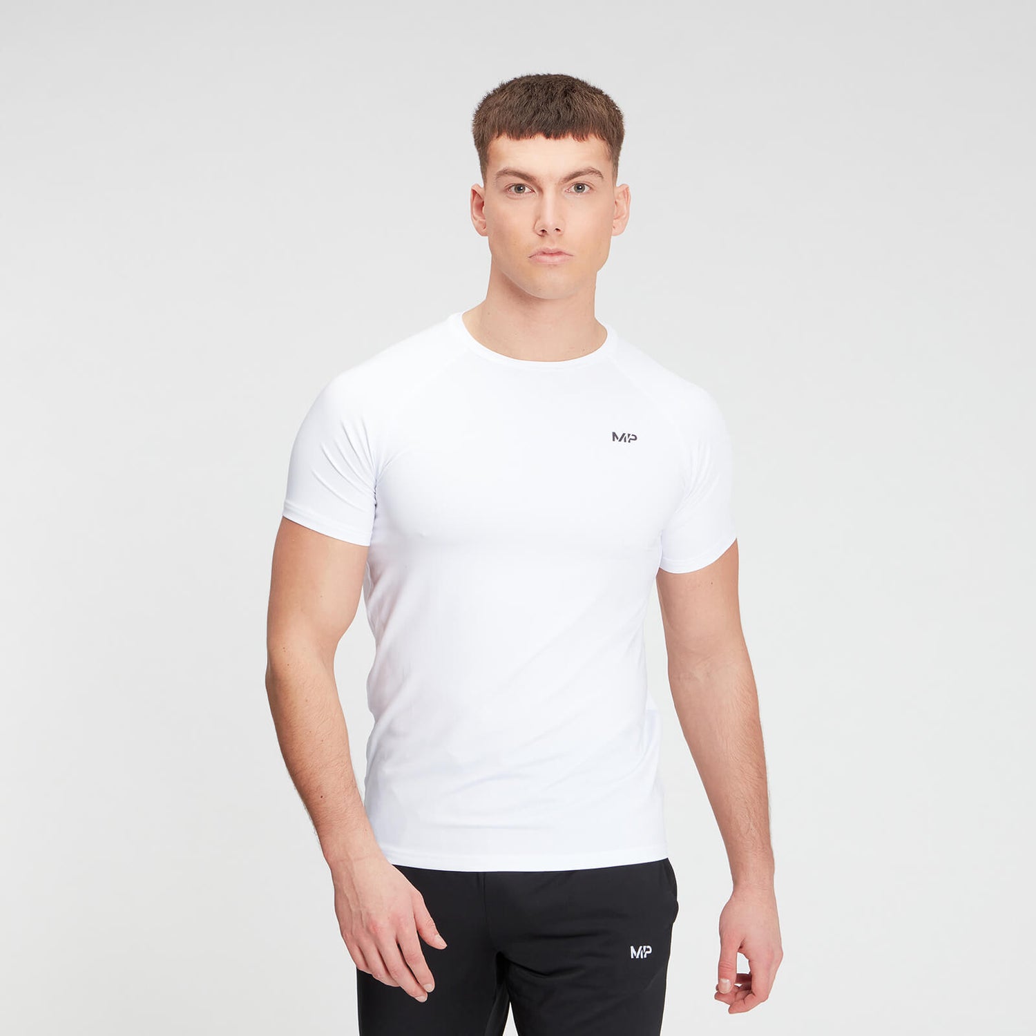 남성용 에센셜 트레이닝 티셔츠 - 화이트 - XS