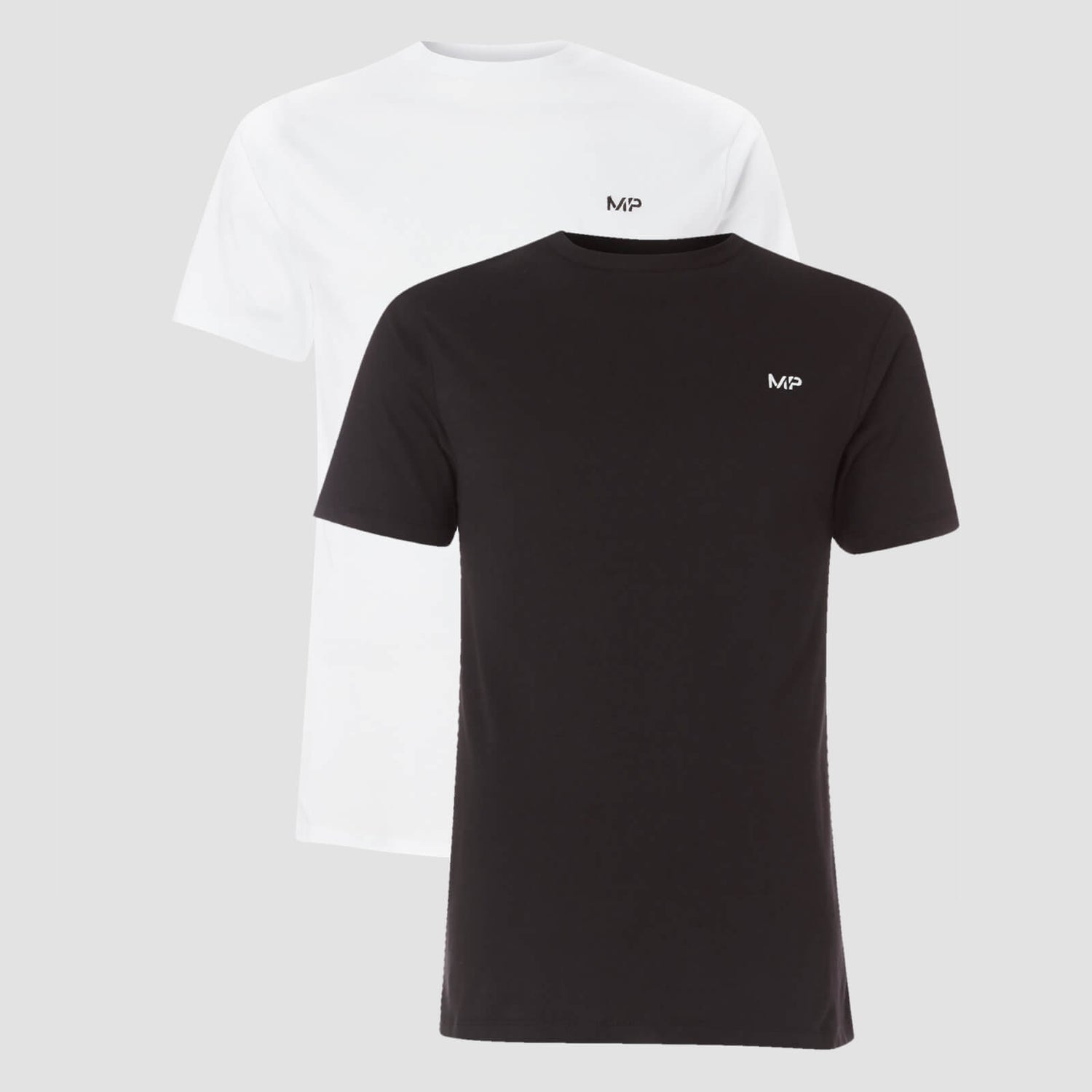 남성용 에센셜 티셔츠 - 블랙/화이트 (2팩) - S