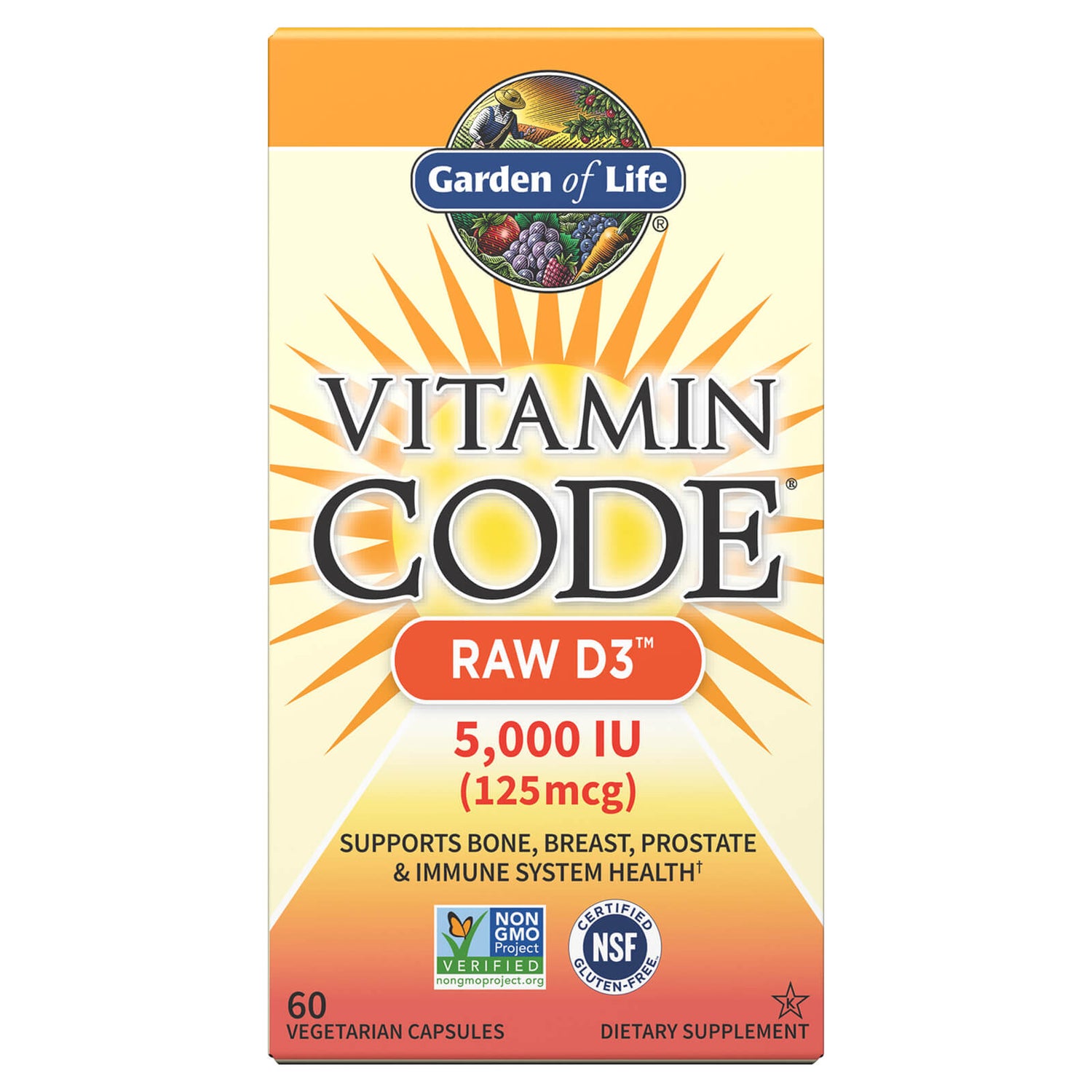 Garden of Life Vitamin Code Raw D3 5000 Iu - 60 Capsules