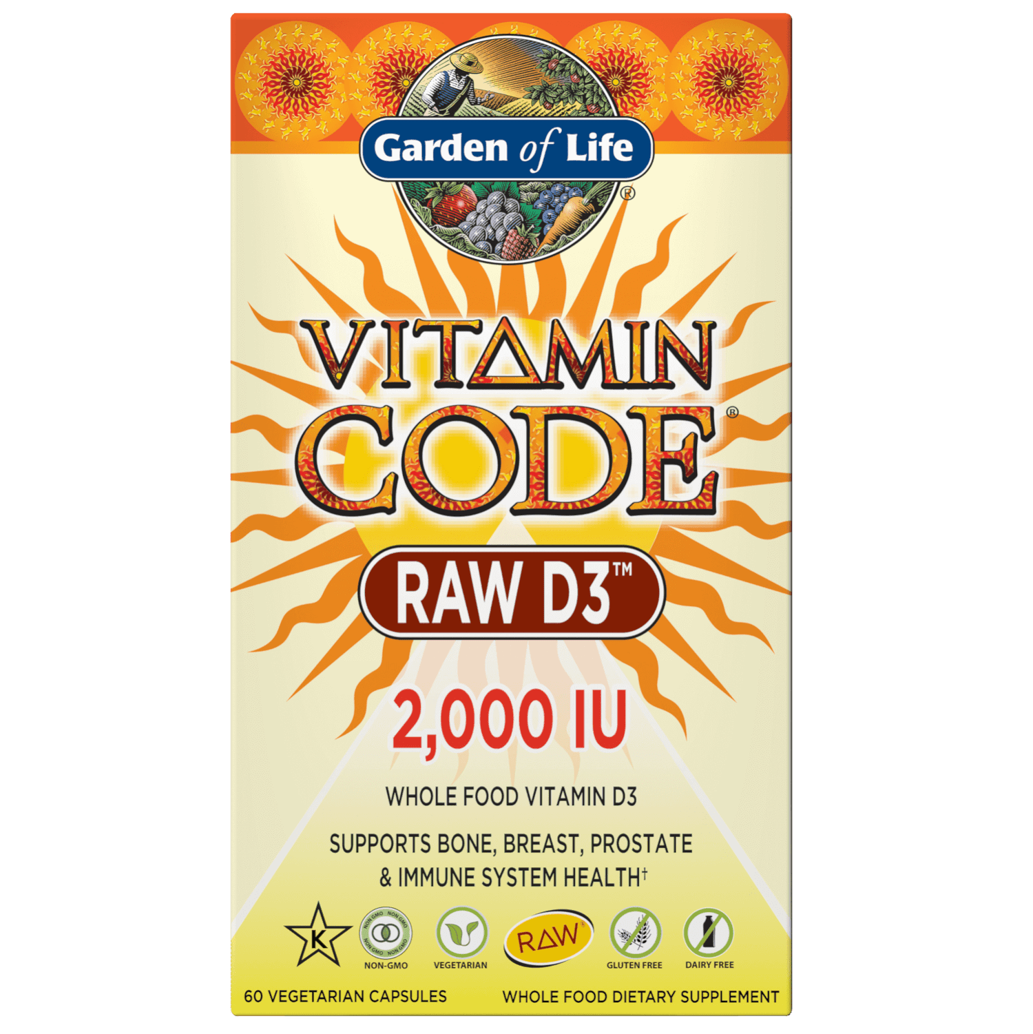 Garden of Life Vitamin Code Raw D3 2000 Iu - 60 Capsules