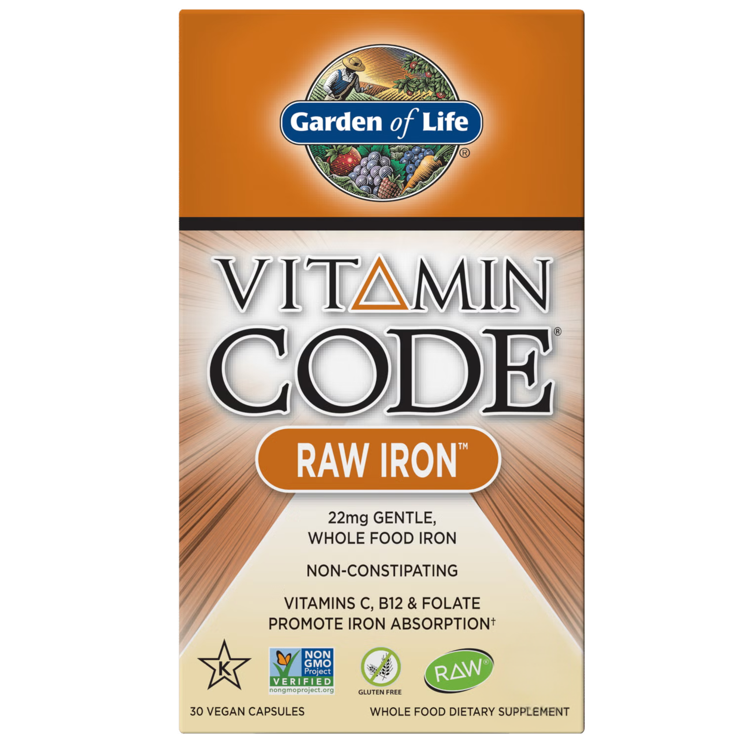 Vitamin Code Raw Iron - 30 Capsules