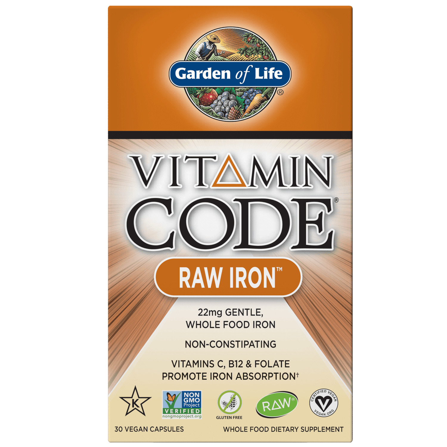 Ferro naturale Vitamin Code Raw Iron - 30 Capsule