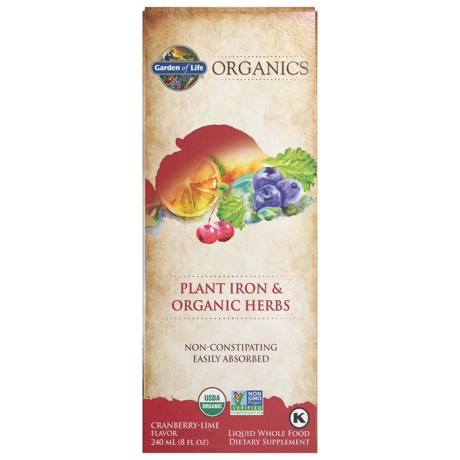 Organics Plant Iron And Herbs Cranberry-Lime - 240ml