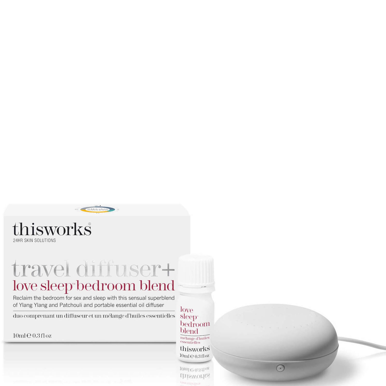 this works Travel Diffuser and Love Sleep Bedroom Blend