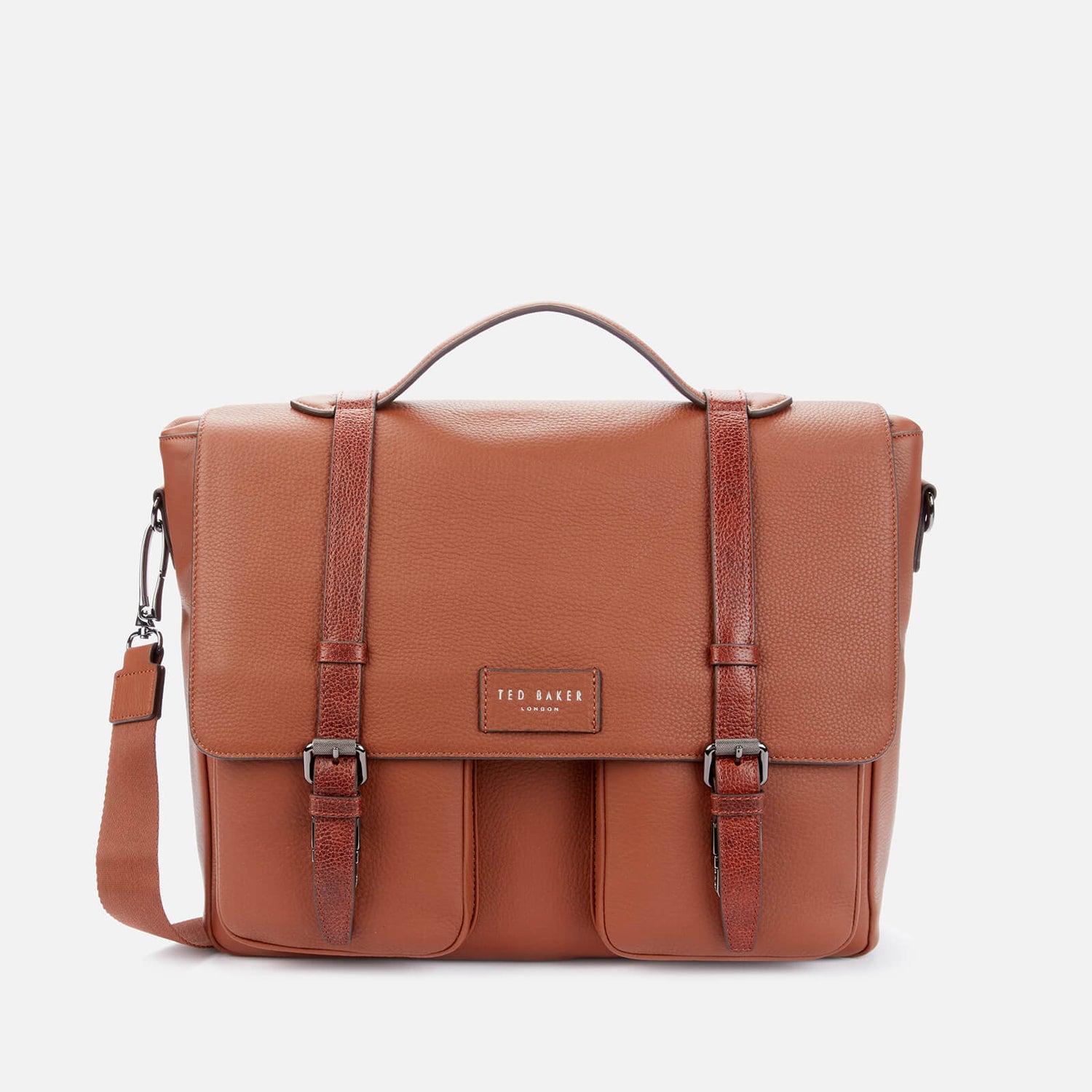 Ted Baker Men s Finlie Leather Satchel Bag Tan