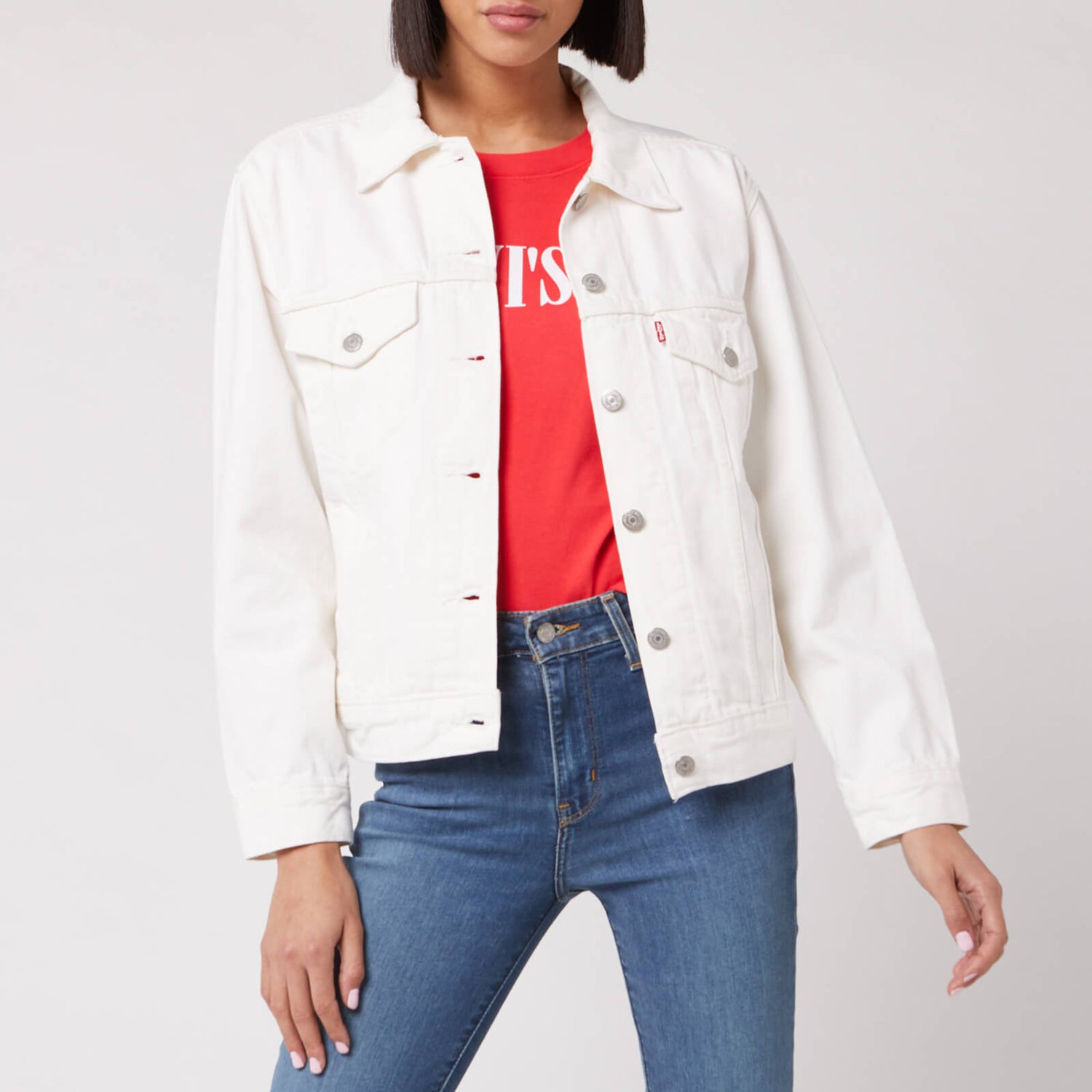 Levi's ex boyfriend trucker jacket white outlet