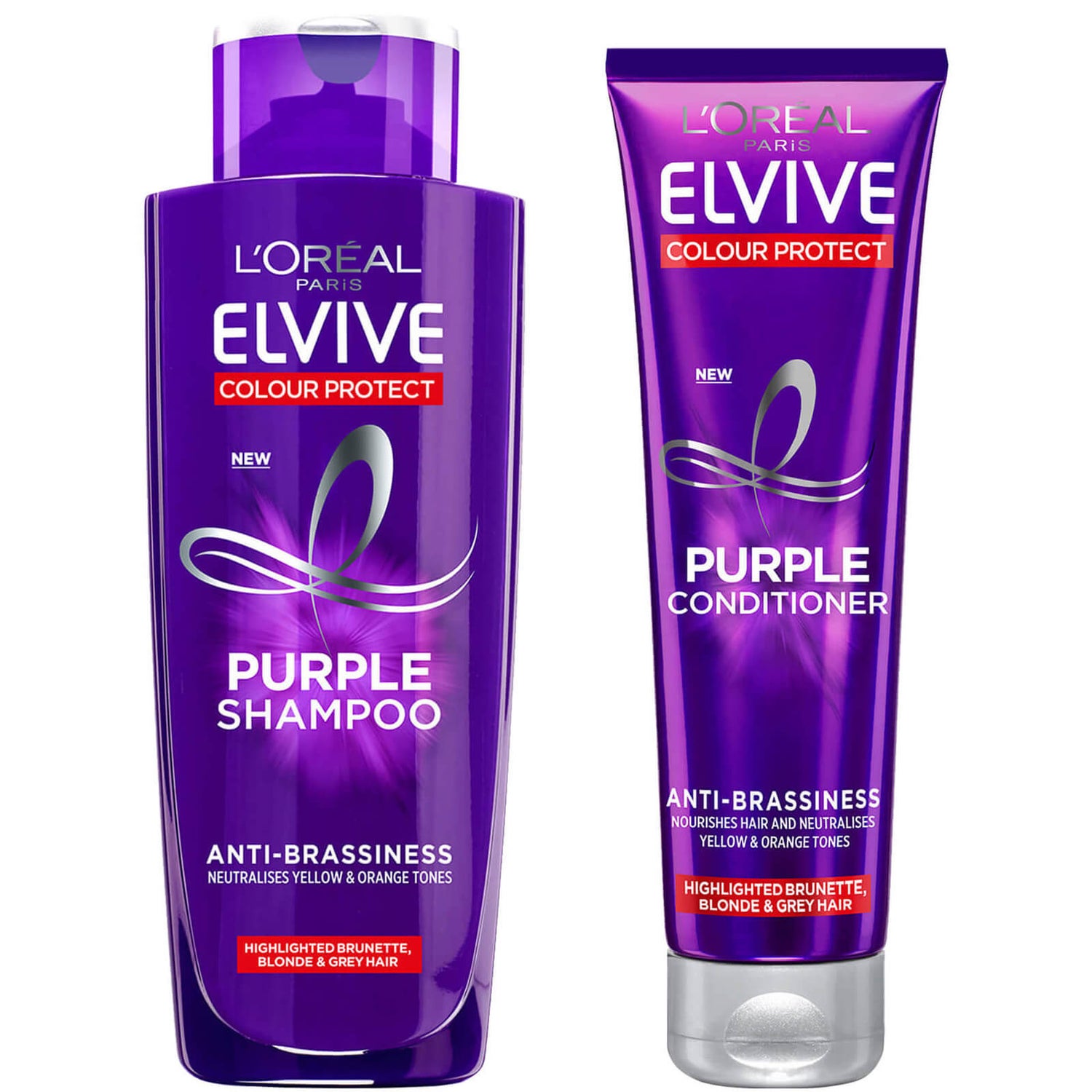 L'Oréal Paris Elvive Colour Protect Anti-Brassiness Purple Shampoo and Conditioner Set -