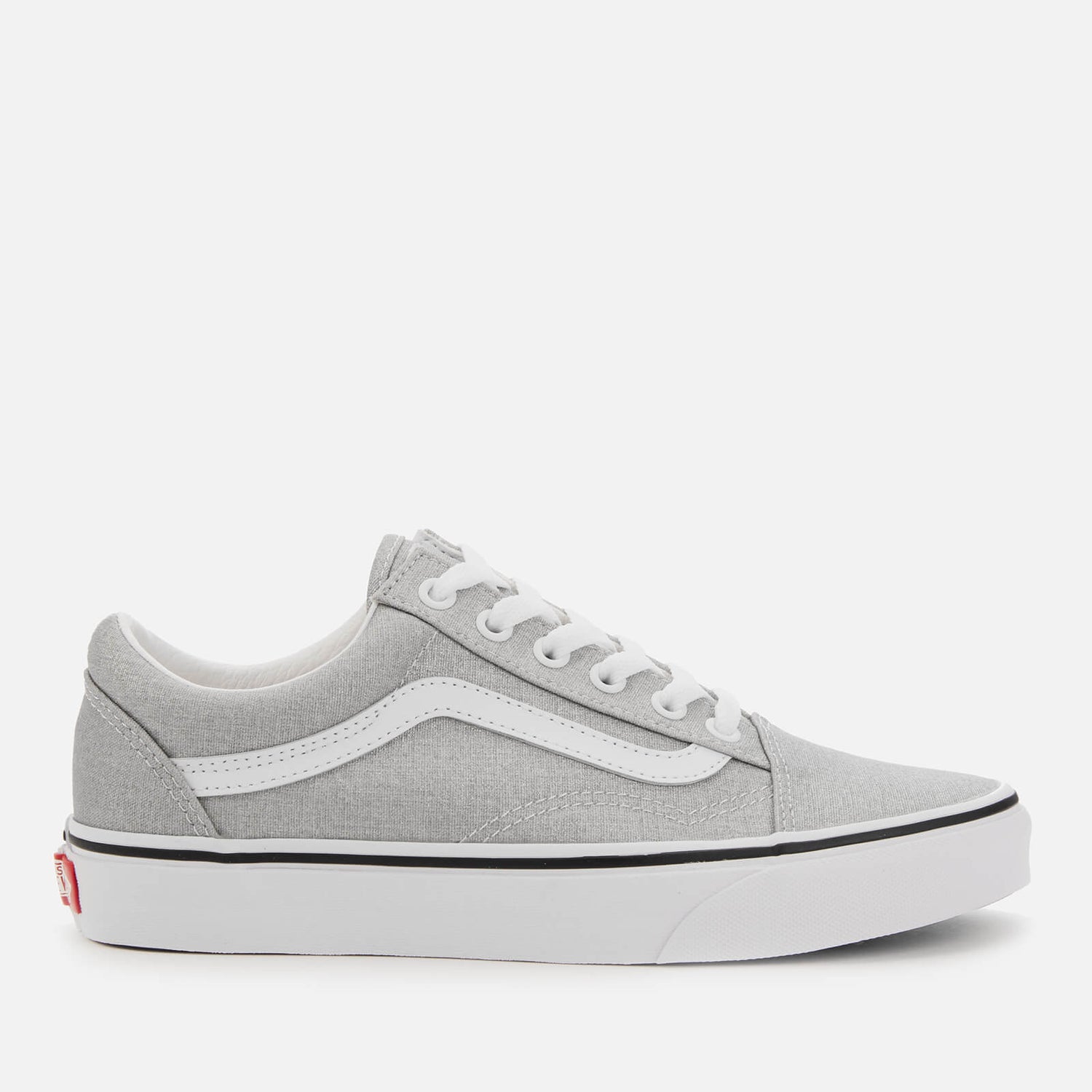 Vans Women s Old Skool Glitter Trainers Silver White TheHut