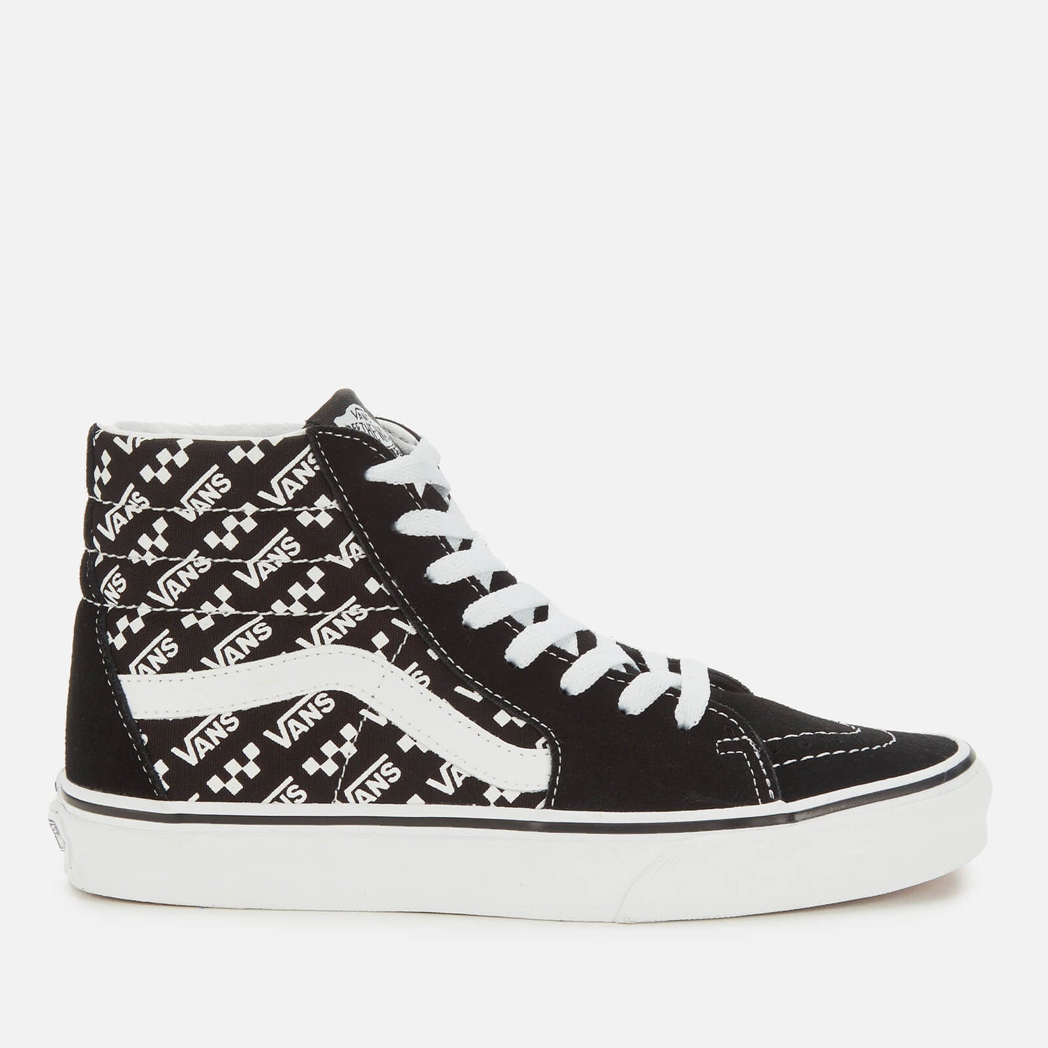 Vans Sk8 Hi Logo Repeat Hi Top Trainers Black True White TheHut