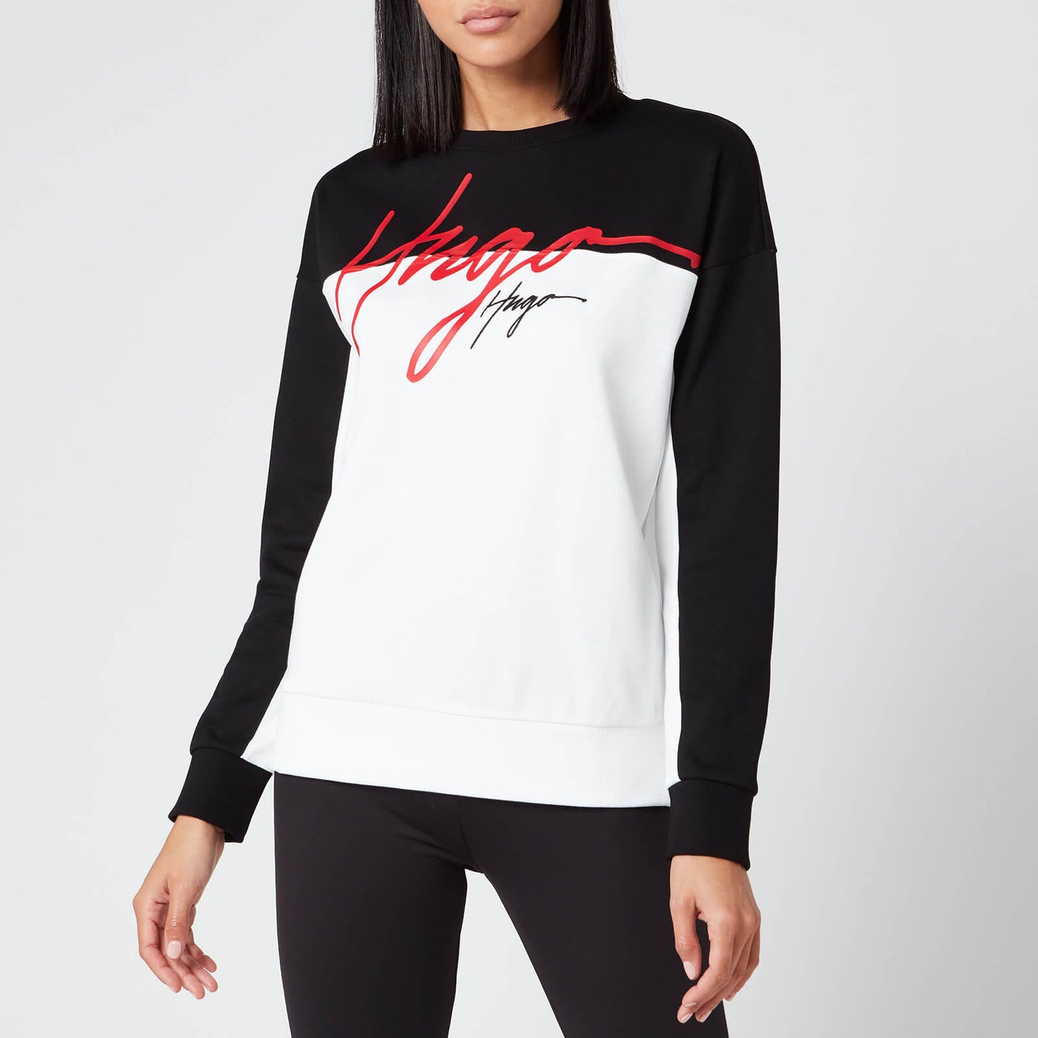 HUGO Women s Nacinia Sweatshirt Black White