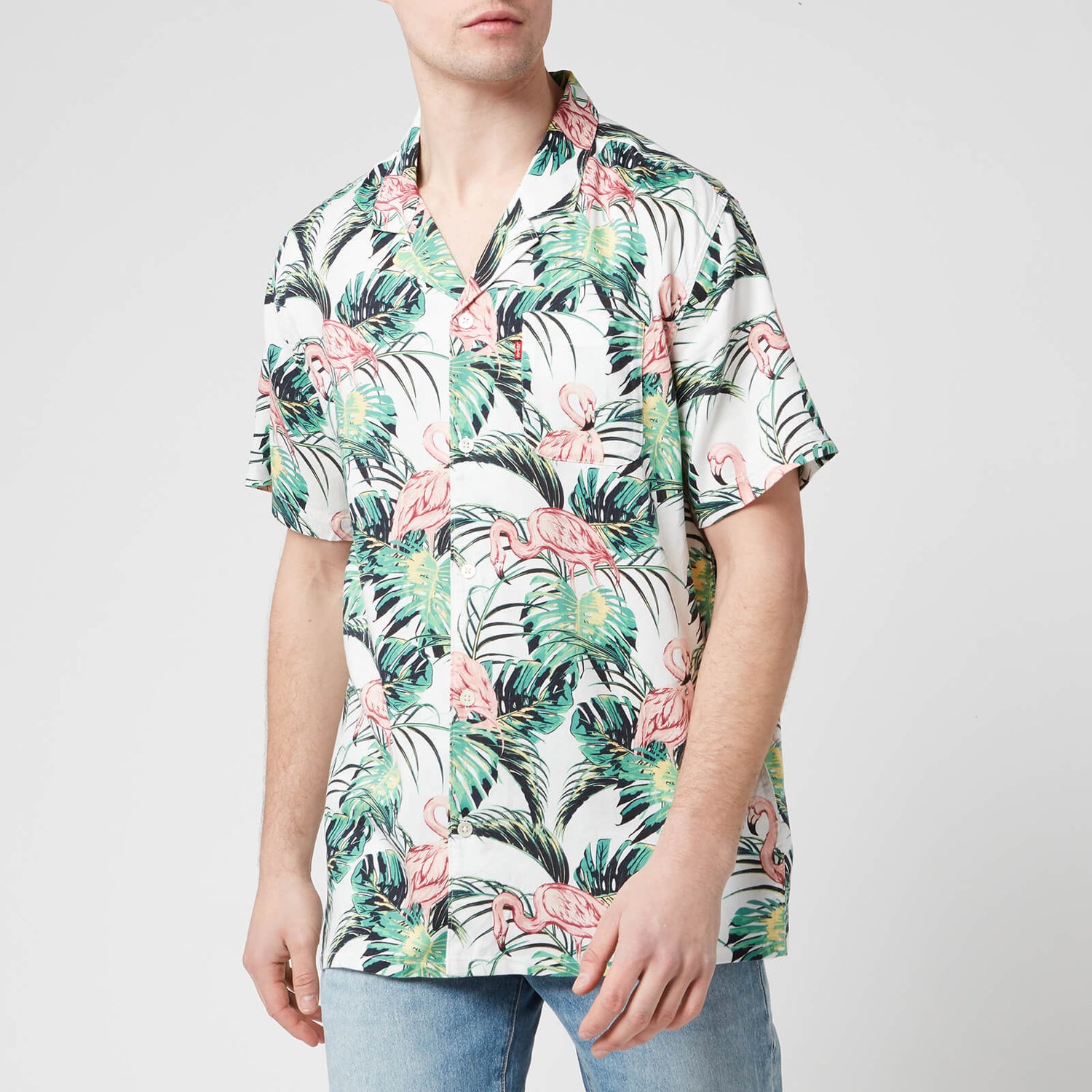 Levi s Men s Cubano Shirt Flamingo Leaf Print Cloud Dancer TheHut