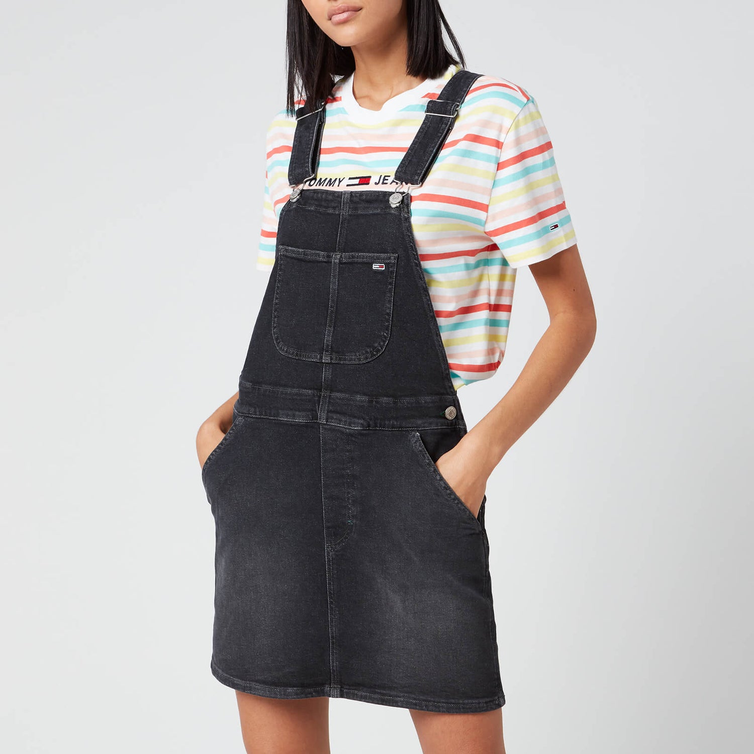 Tommy jeans classic dungaree dress cheap