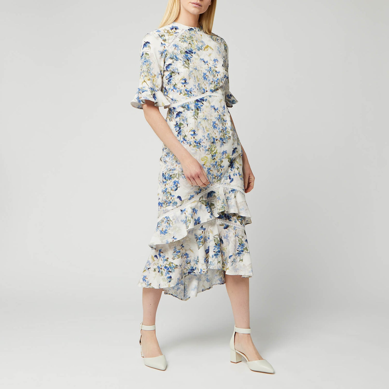 Hope Ivy Women s Ruffle Midi Dress with Cut Out Back Cream