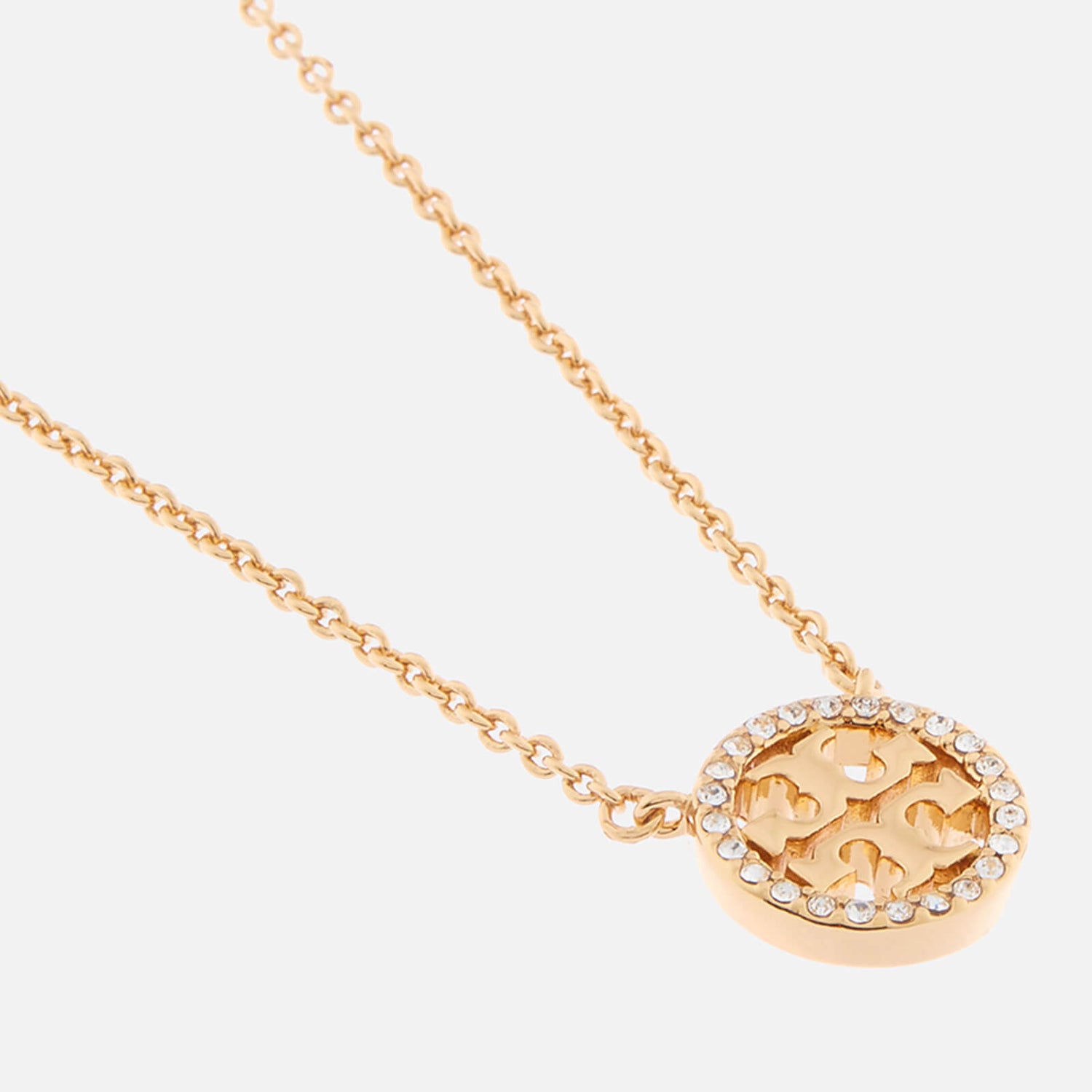Tory Burch Women's Crystal Logo Delicate Necklace - Tory Gold 1