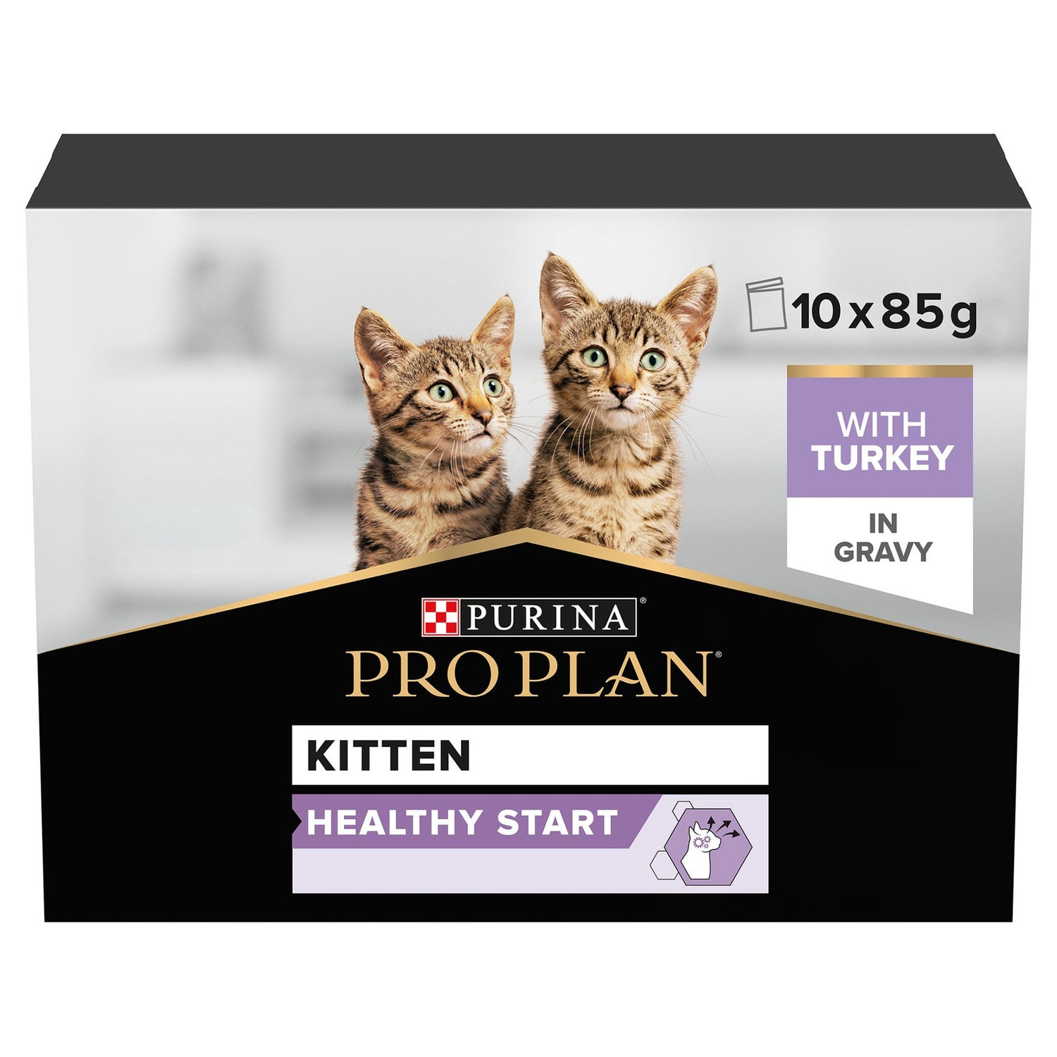 PRO PLAN NutriSavour Kitten Wet Cat Food with Turkey in Gravy 10x85g