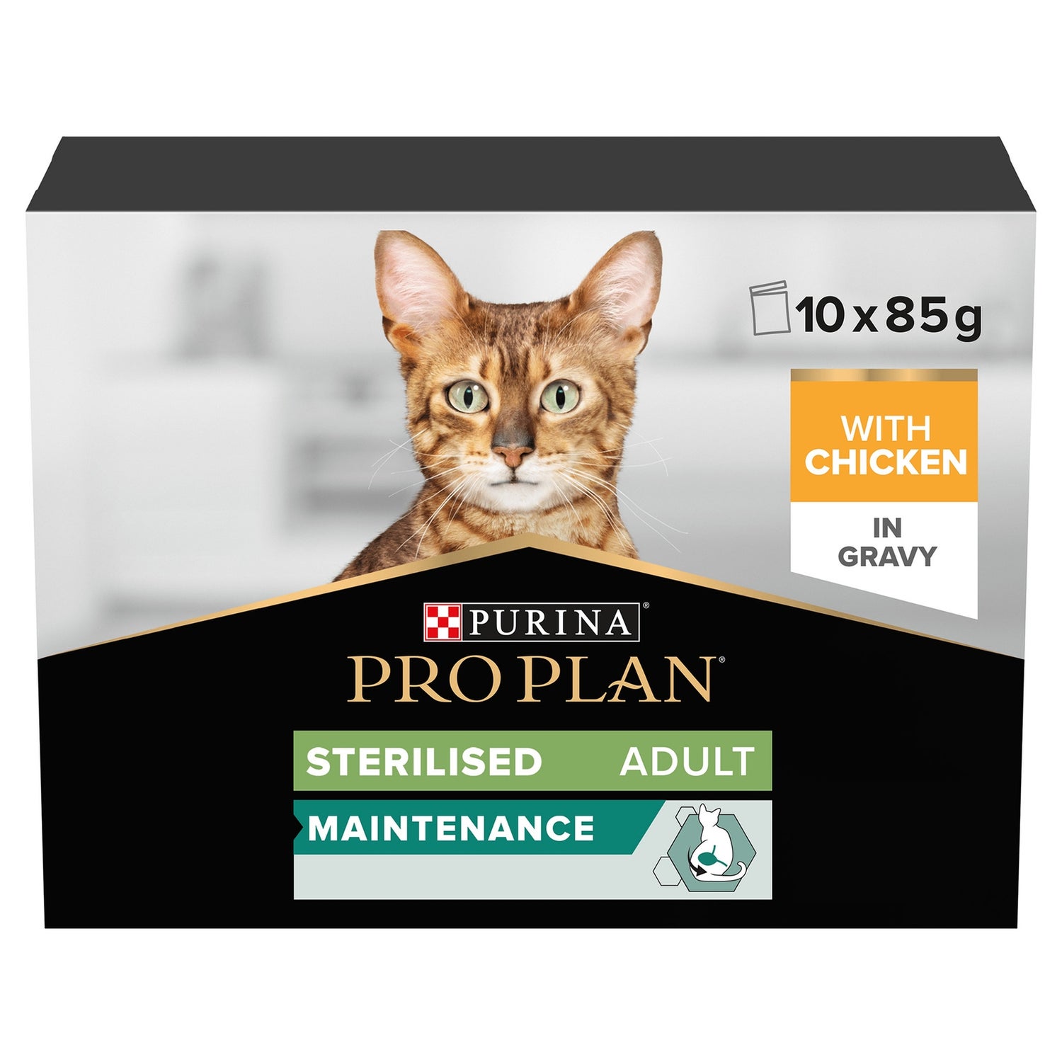 PRO PLAN NutriSavour Sterilised Adult Wet Cat Food with Chicken in Gravy 10x85g