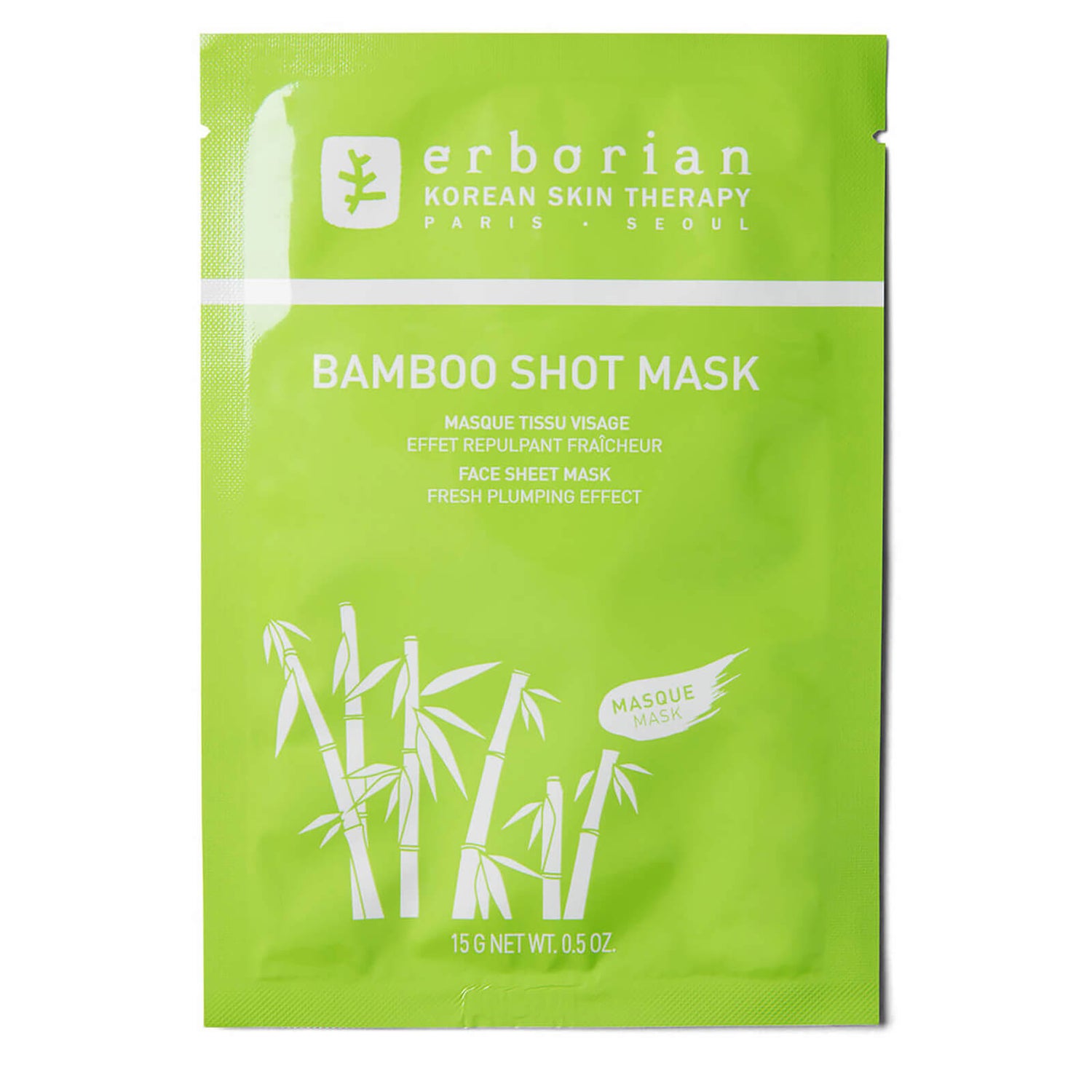 Erborian Bamboo Shot Masque tissu visage effet repulpant