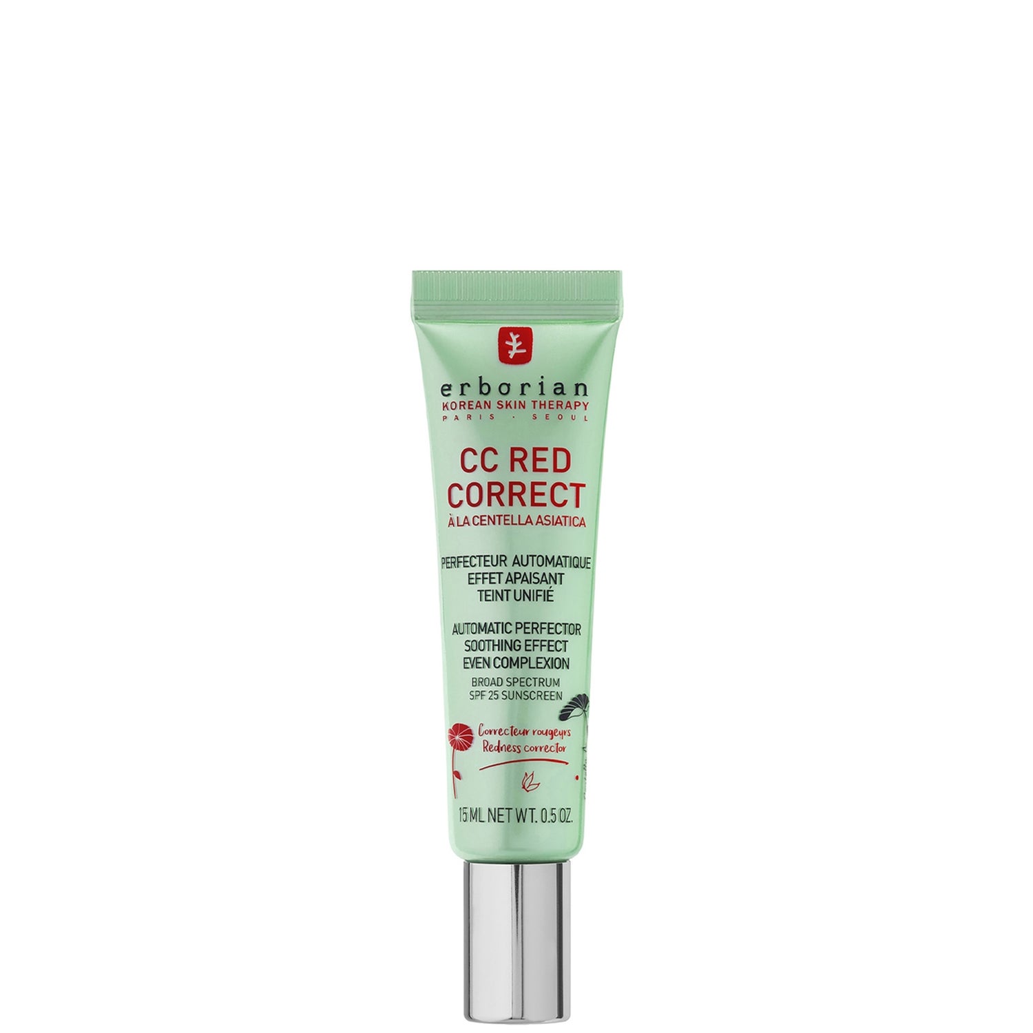 Erborian CC Red Correct - Colour Correcting Anti-Redness Cream With Soothing Effect SPF25 Travel Size 15ml