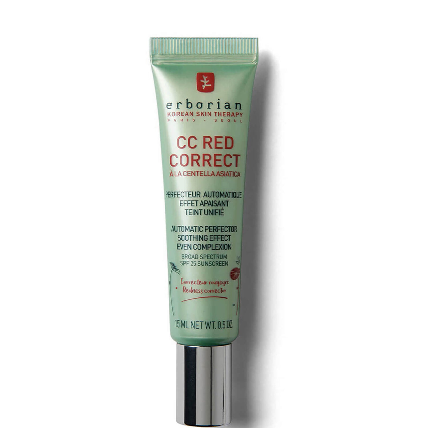Erborian CC Red Correct - Colour Correcting Anti-Redness Cream With Soothing Effect SPF25 Travel Size 15ml