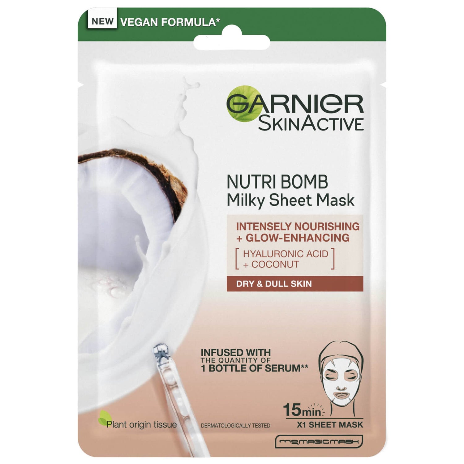 Garnier Nutri Bomb Milky Sheet Mask cocco e acido ialuronico 28g