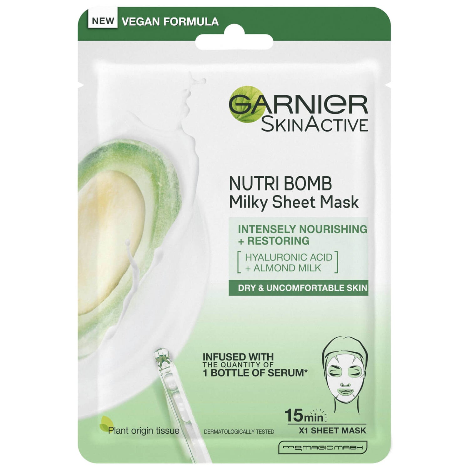 Garnier Nutri Bomb Milky Sheet Mask Almond Milk and Hyaluronic Acid 28g