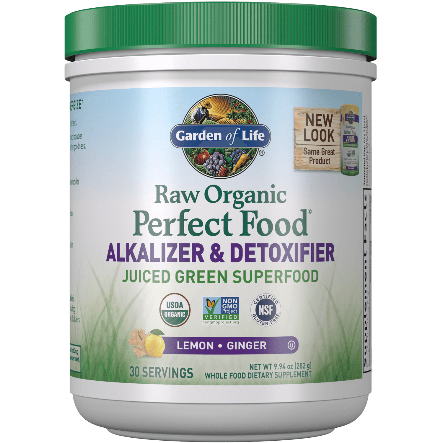 Poudre alcalinisante et détoxifiante Perfect Food Raw Organic - Citron-gingembre - 282 g