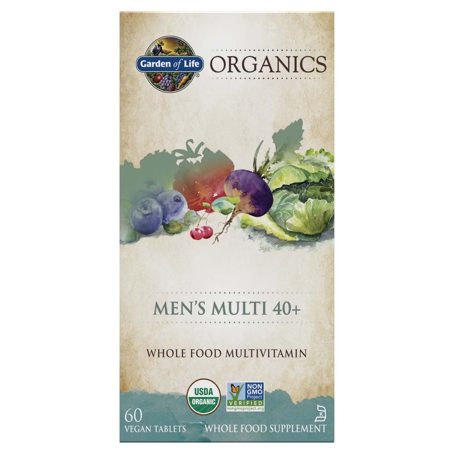 Garden of Life Organics Mens 40+ Multivitamin - 60 Tablets