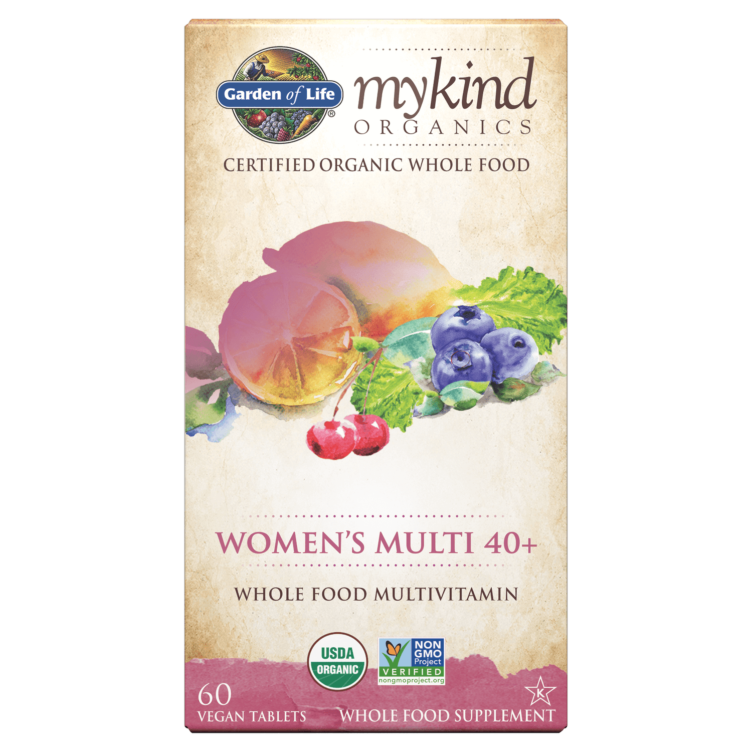 mykind Organics 40+女性每日一次綜合維他命－60 錠
