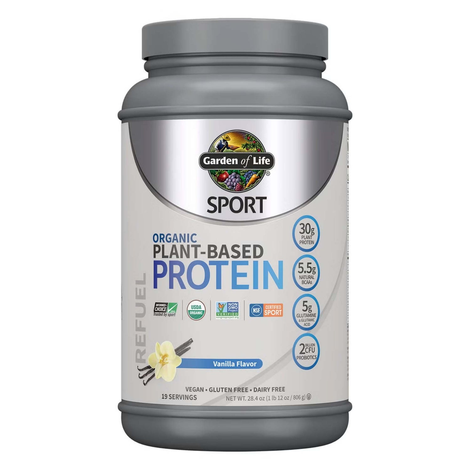 Garden of Life Sport Organic Vanilla Plant-Based Protein - 806g