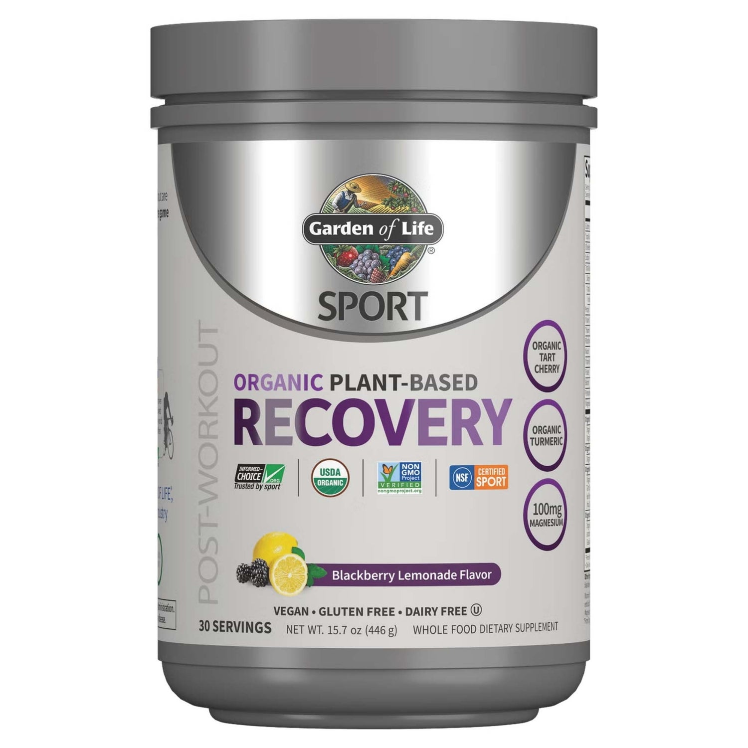 Sport Organic Plant-Based Recovery - Blackberry Lemonade - 446g