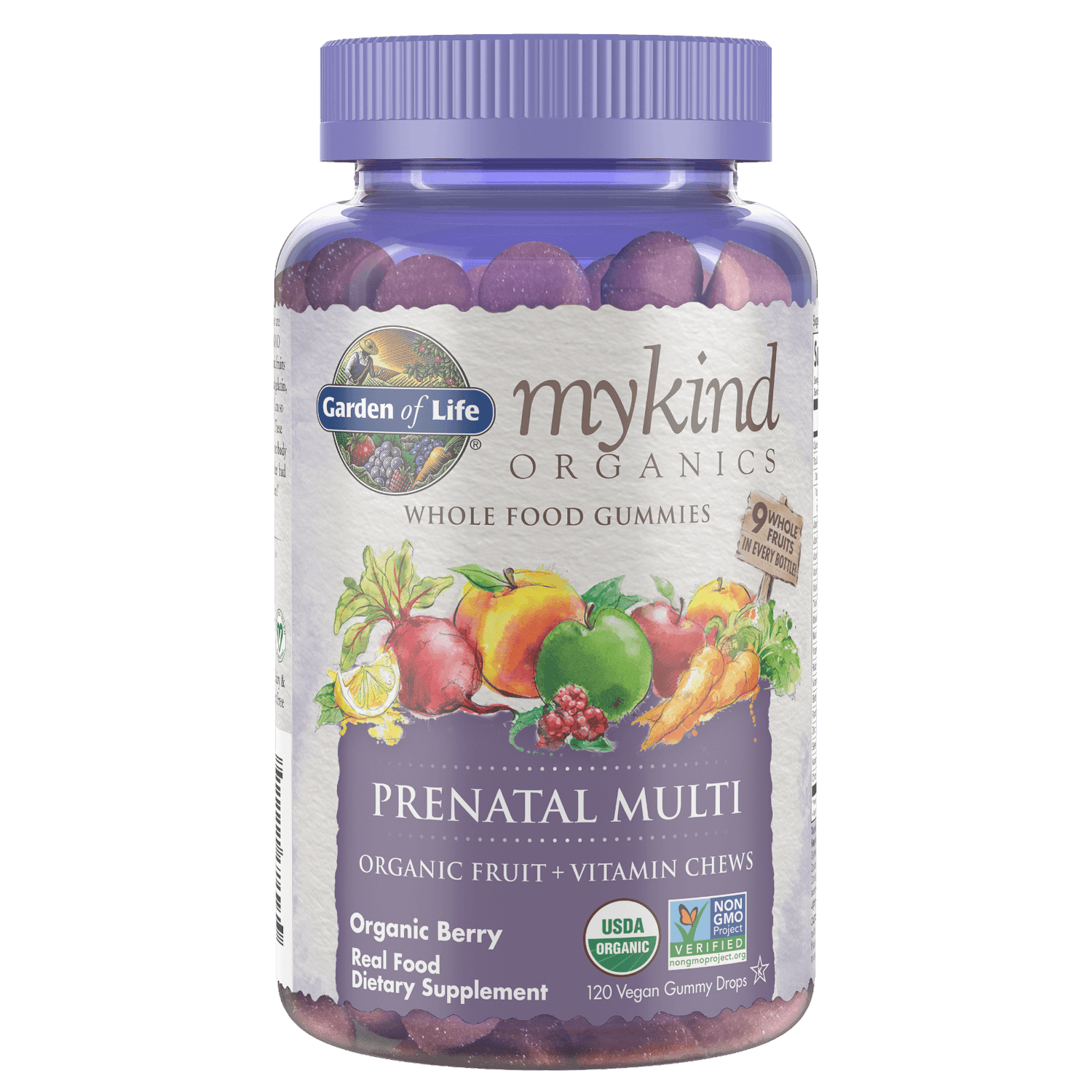 Multivitamines pour femmes enceintes mykind Organics - Fruits rouges - 120 comprimés à croquer