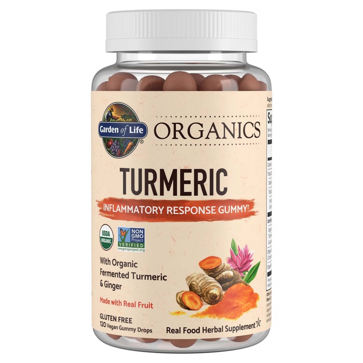 Organics Herbal Gummies - Turmeric & Ginger - 120 Gummies