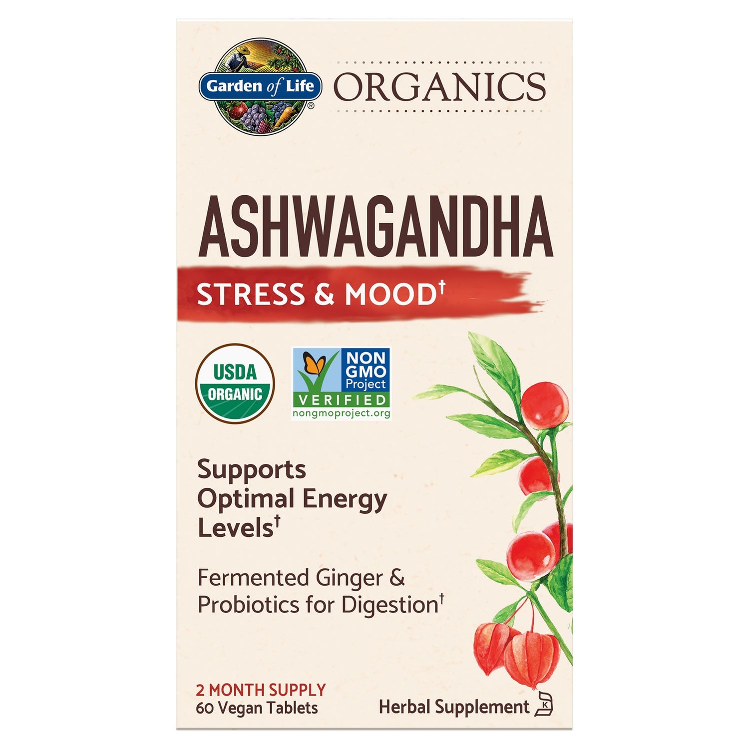 Garden of Life Organics Herbal Ashwagandha - 60 Tablets