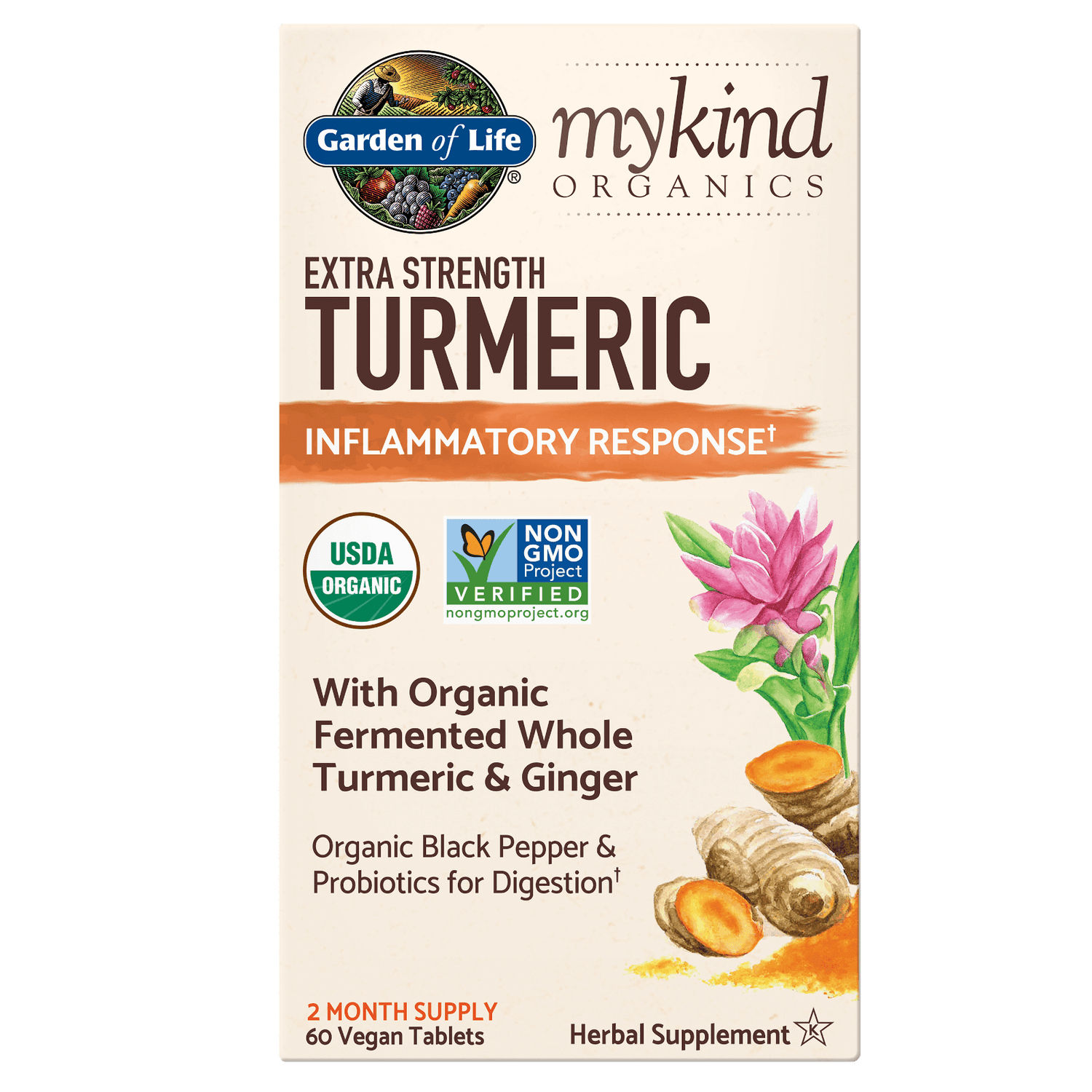 Comprimidos mykind Organics Herbal de cúrcuma - Extra Strength - 60 comprimidos