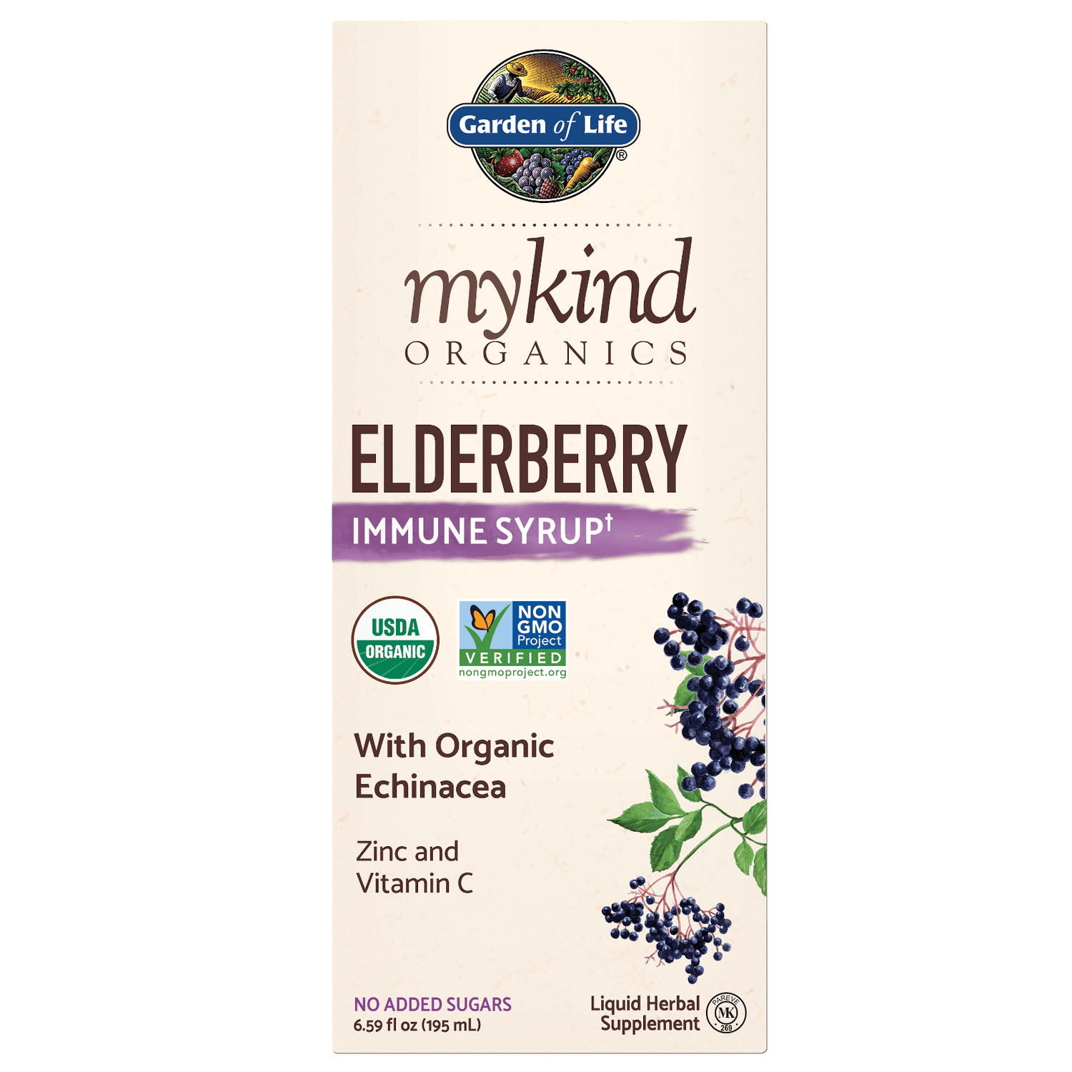 mykind Organics Kräuter Holunderbeerensirup - 195 ml