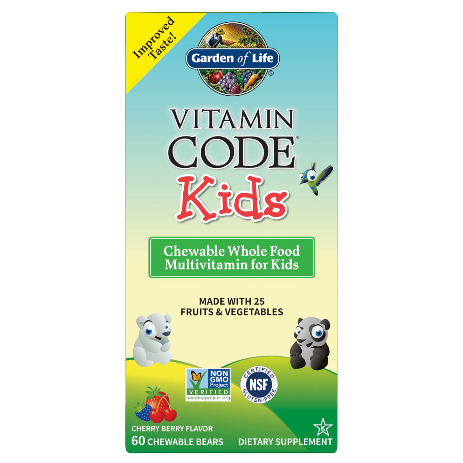 Vitamin Code Multivitaminen voor Kinderen - kersen bessen - 60 kauwtabletten