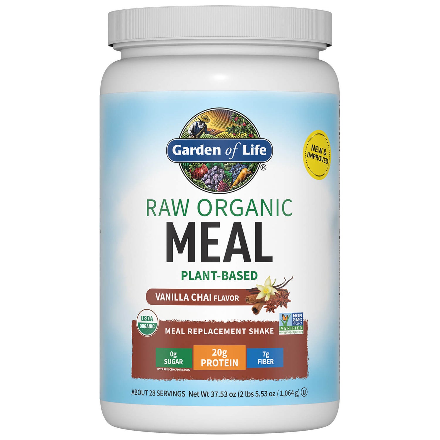 Raw Organic Shake Tout-en-Un - Chai Épicé Vanille - 1064g