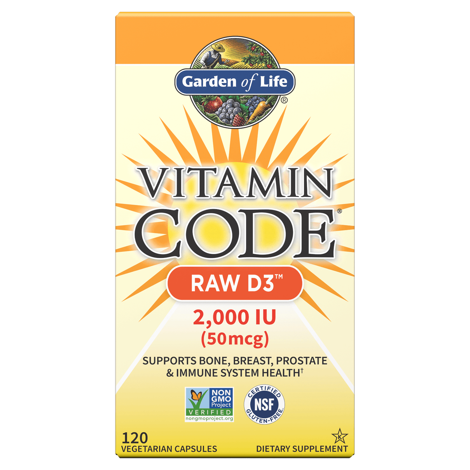 Vitamin Code Vitamine D3 2000 lu 120ct Capsules