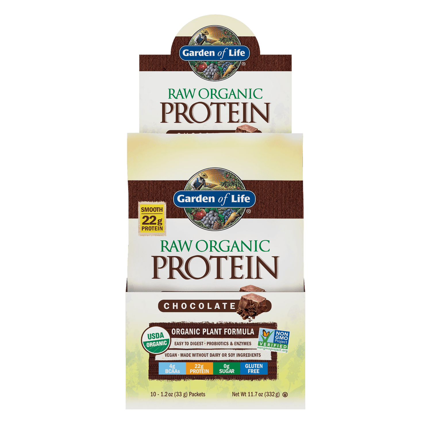 Raw Organic Protein - Chocolate - 10 Sachets