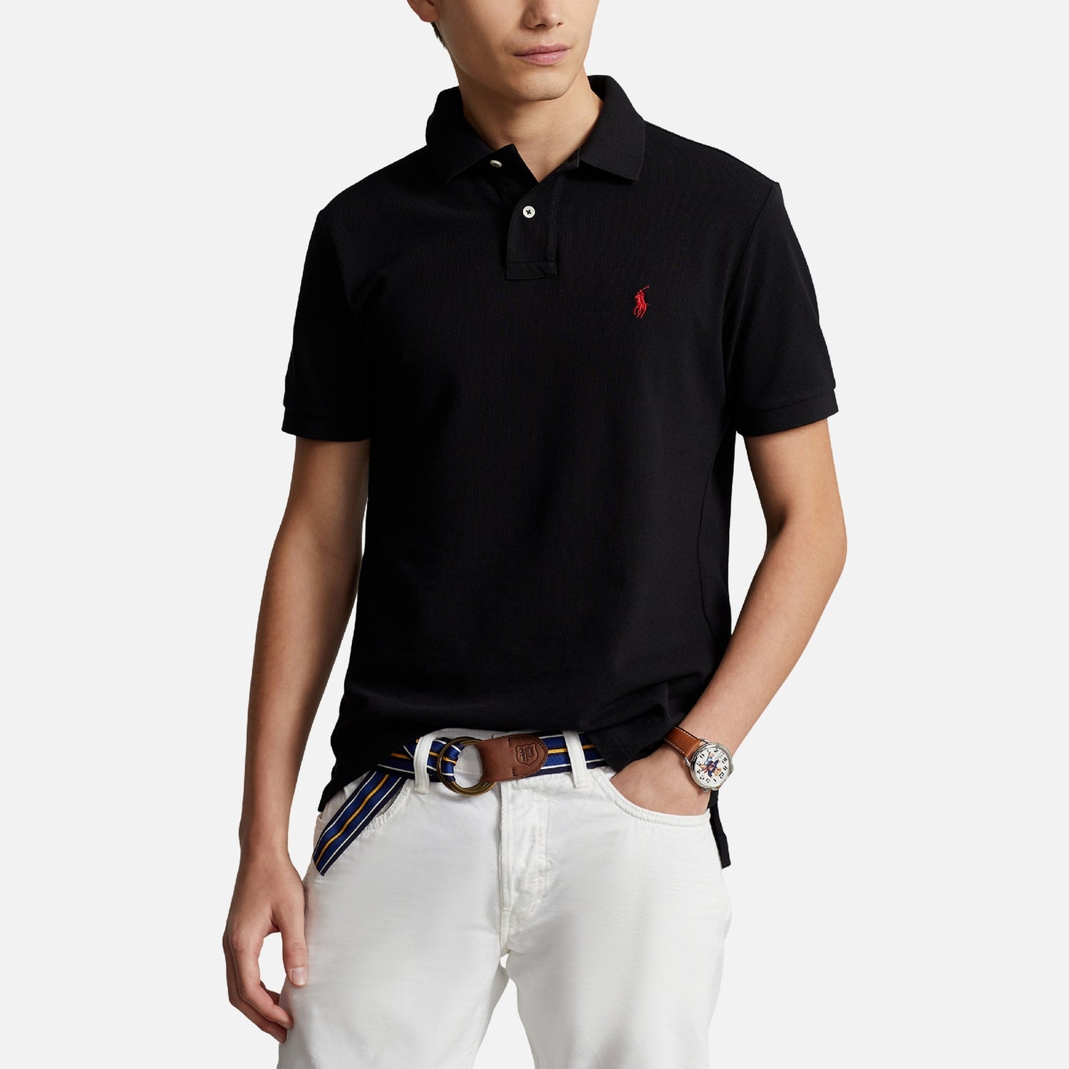 Polo Ralph Lauren Men's Custom Slim Fit Mesh Polo Shirt - Polo Black - S