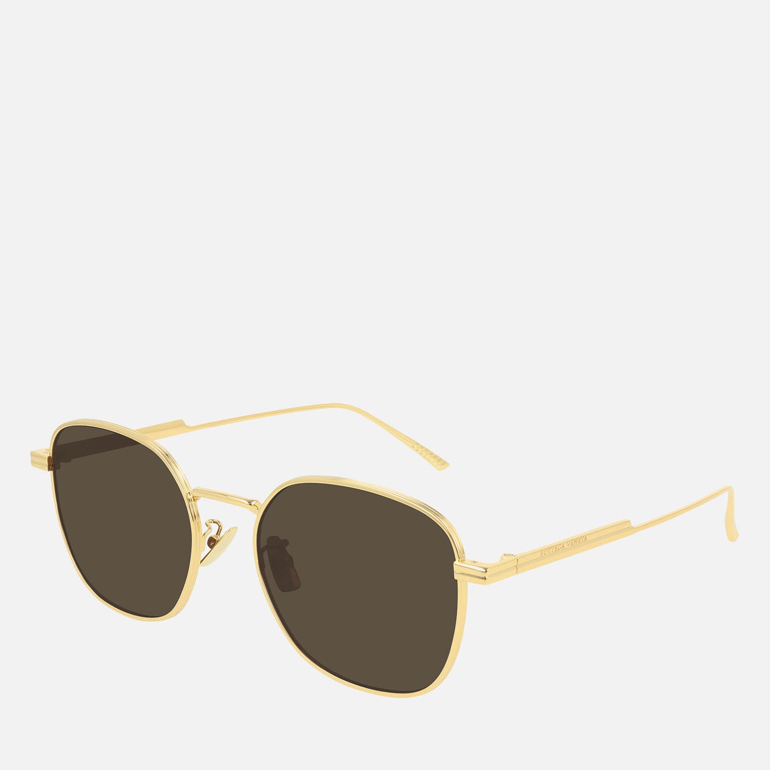 Bottega Veneta Soft Square Frame Sunglasses - Gold/Brown